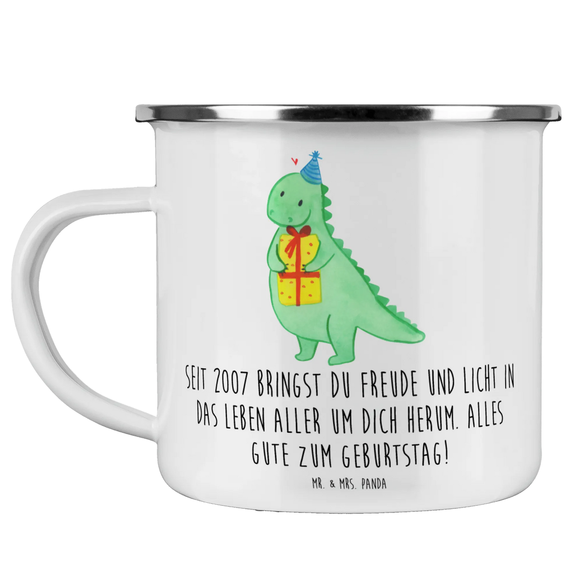 Camping Emaille Tasse 2007 Geburtstag
