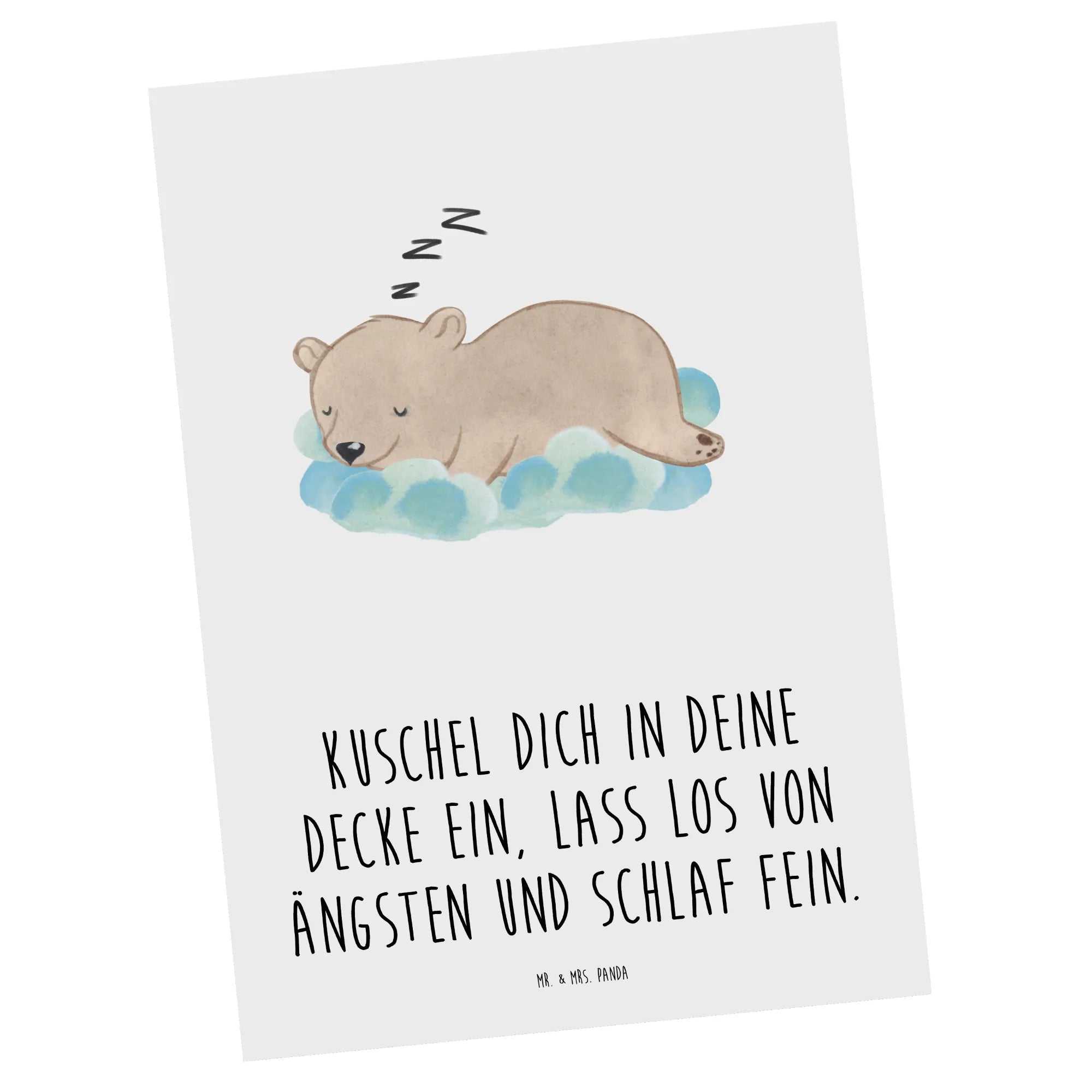 Pocztówka Kuschel dich in deine Decke ein, lass los von Ängsten und schlaf fein.