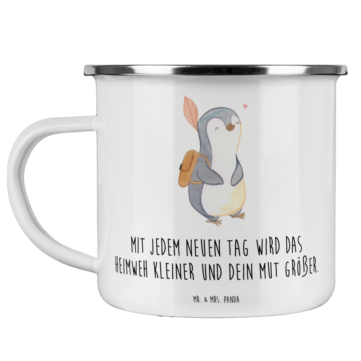 Camping Emaille Tasse Heimweh überwinden Mut Emaille Becher, Teetasse, Kaffeepott, Teebecher, reisetasse, Haferl, Outdoor Becher, Emaille Tasse, Outdoor Tasse, becher emaille, Campingtasse, wanderbecher, Blechtasse, wandertasse, emaillebecher, outdoortasse, Pott, Tasse Emaille, Campingbecher, Motivtasse, metallbecher, Emailletasse, Reisebecher, blechbecher, Dekoration, sprüche, zitate, spruch kollektion, inspiration, motivation, lebensweisheiten, geschenkideen, wanddeko, wohnaccessoires, sprüche sammlung, schöne sprüche, glück, liebe, freude, Lächeln, alltag verschönern, nachhaltige geschenke, Kreativ, Einzigartig, shopify, mr and mrs panda