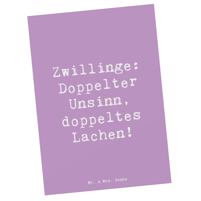 Pocztówka Powiedzenie Zwillinge: Doppelter Unsinn, doppeltes Lachen!
