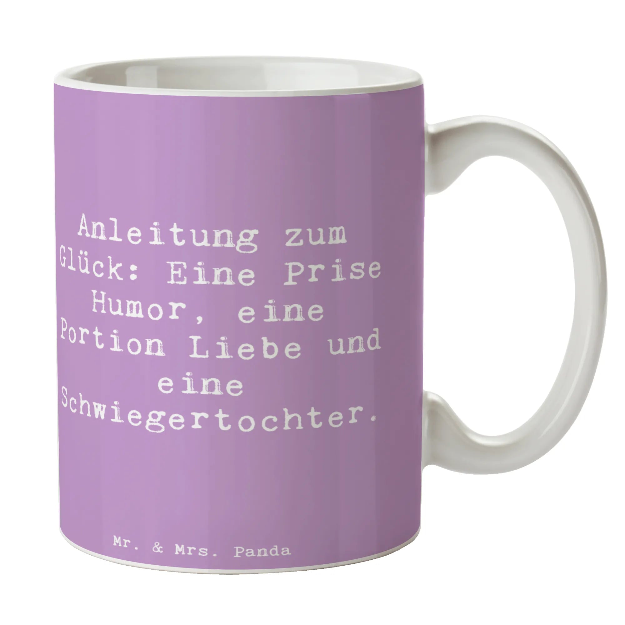 Mug Saying Anleitung zum Glück: Eine Prise Humor, eine Portion Liebe und eine Schwiegertochter. Father's Day, Mother's Day