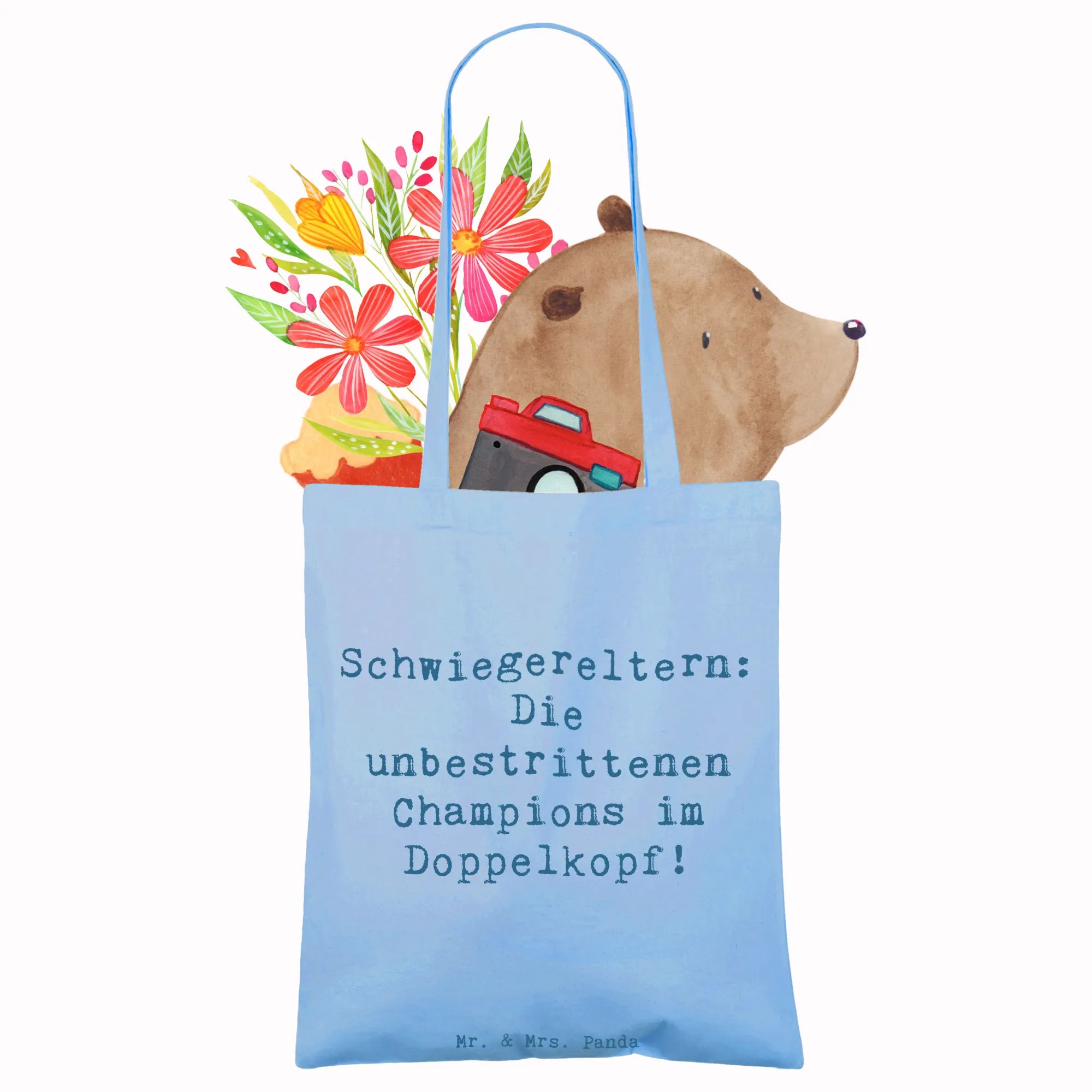Tote bag Saying Schwiegereltern: Die unbestrittenen Champions im Doppelkopf! Father's Day, Mother's Day