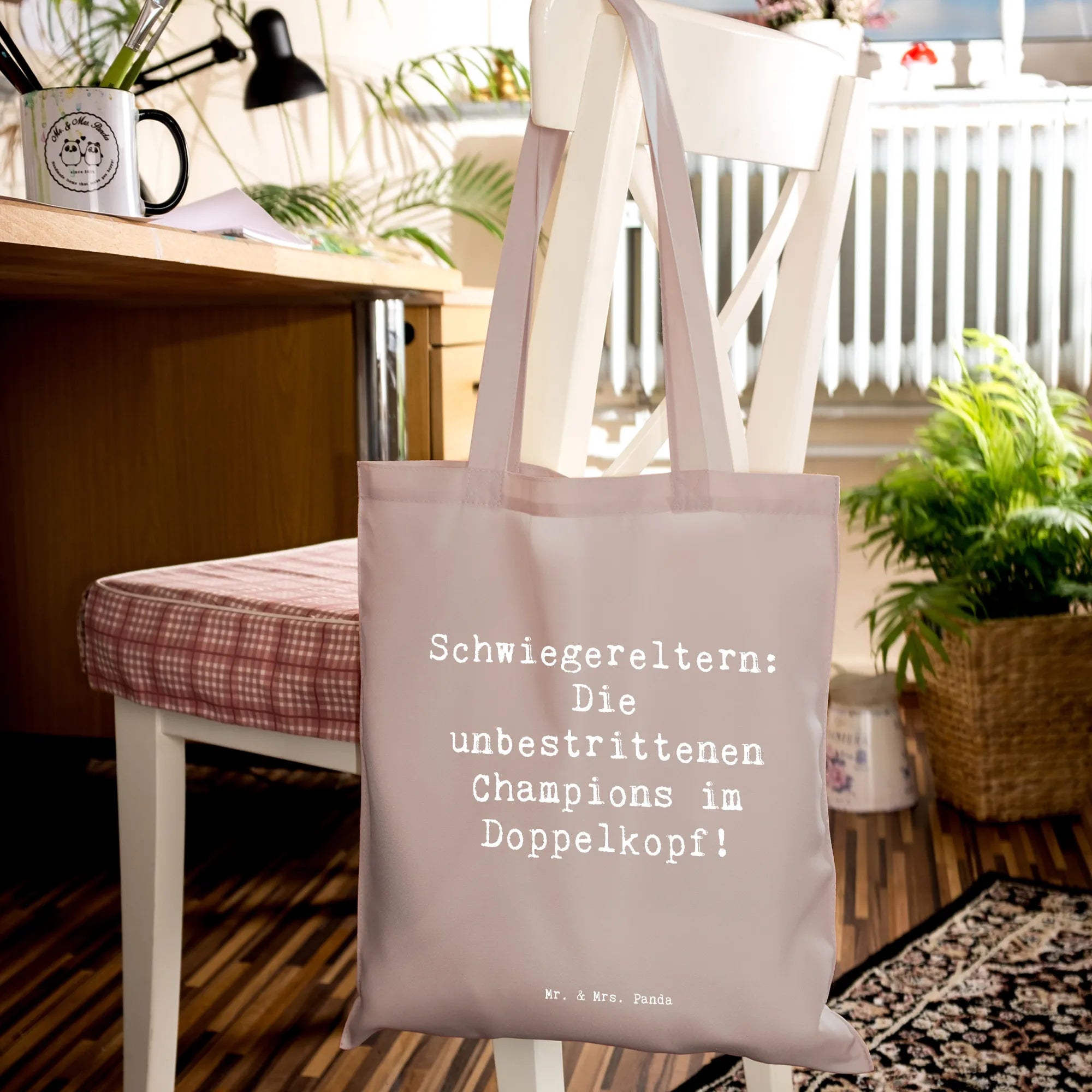 Tote bag Saying Schwiegereltern: Die unbestrittenen Champions im Doppelkopf! Father's Day, Mother's Day