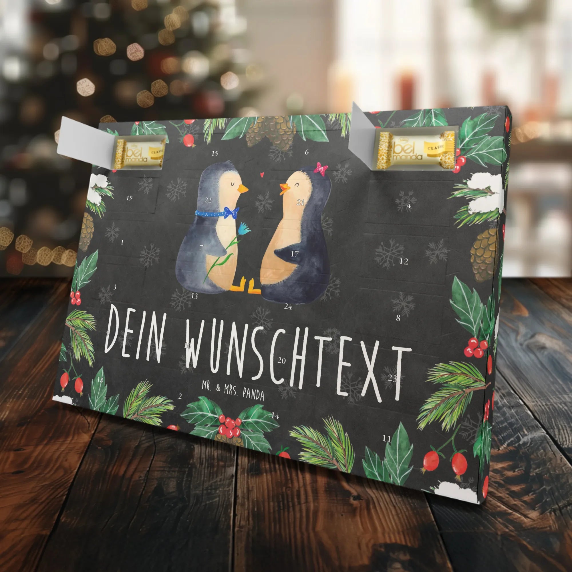Personalisierter Marzipan Adventskalender Pinguin Pärchen Personalisierter Marzipan Adventskalender, Pinguin, Pinguine, große Liebe, Hochzeit, Liebespaar, Liebesgeschenk, Traumpaar, Liebe, Jahrestag, Hochzeitstag, Liebesbeweis, Verlobung, Hochzeitsgeschenk