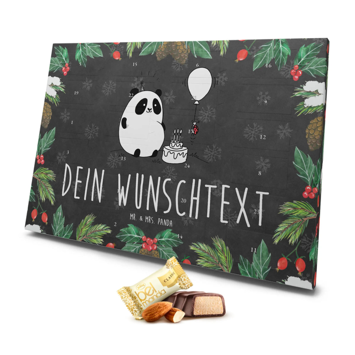 Personalisierter Marzipan Adventskalender Panda Geburtstag Personalisierter Marzipan Adventskalender
