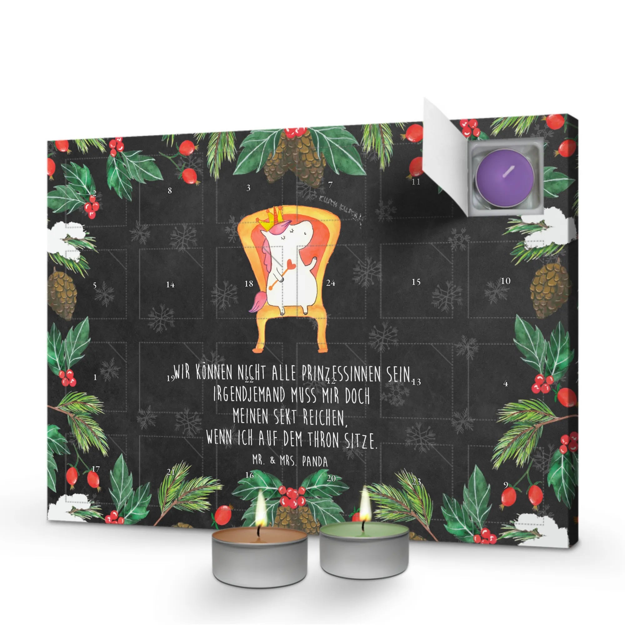 Scented candle advent calendar unicorn king