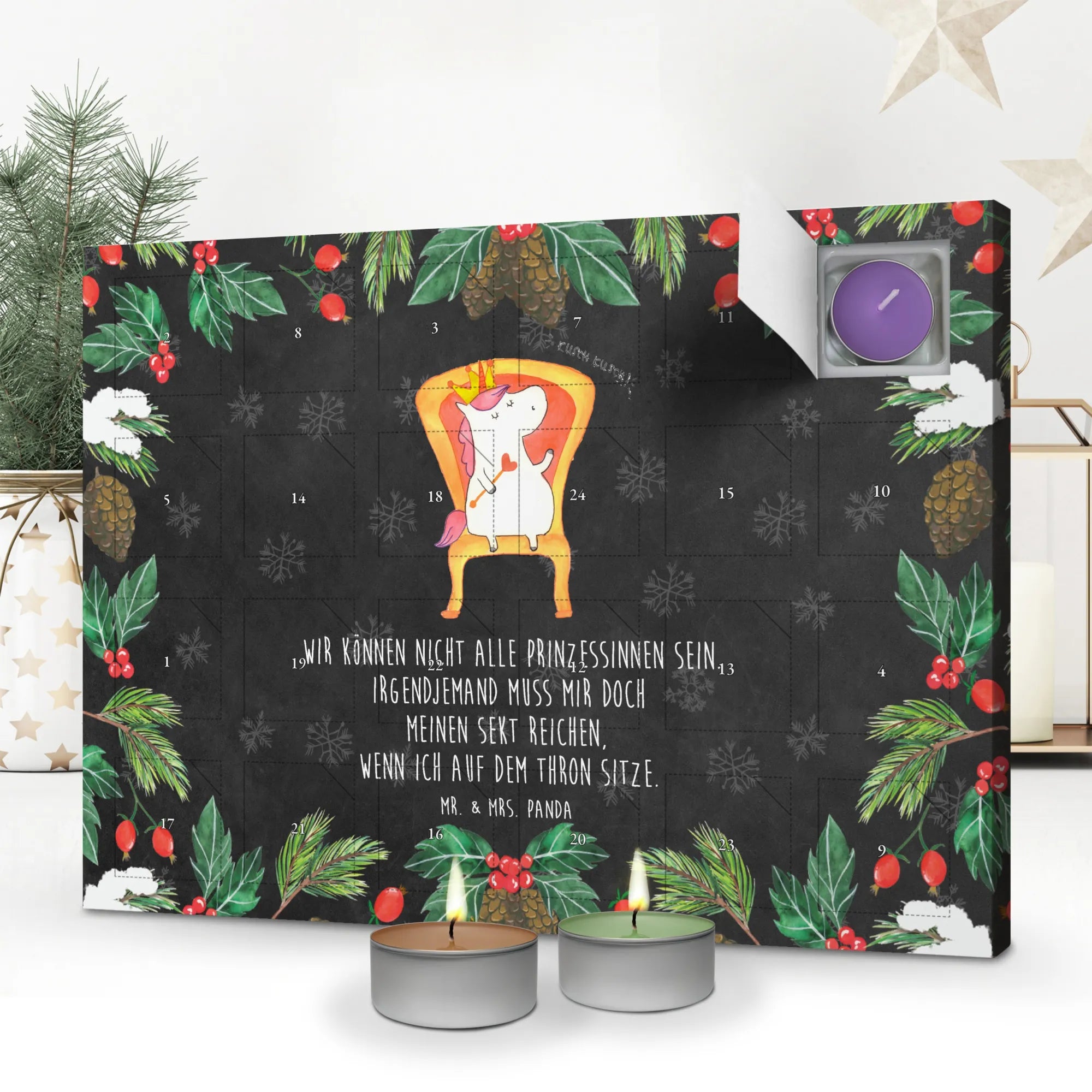 Scented candle advent calendar unicorn king