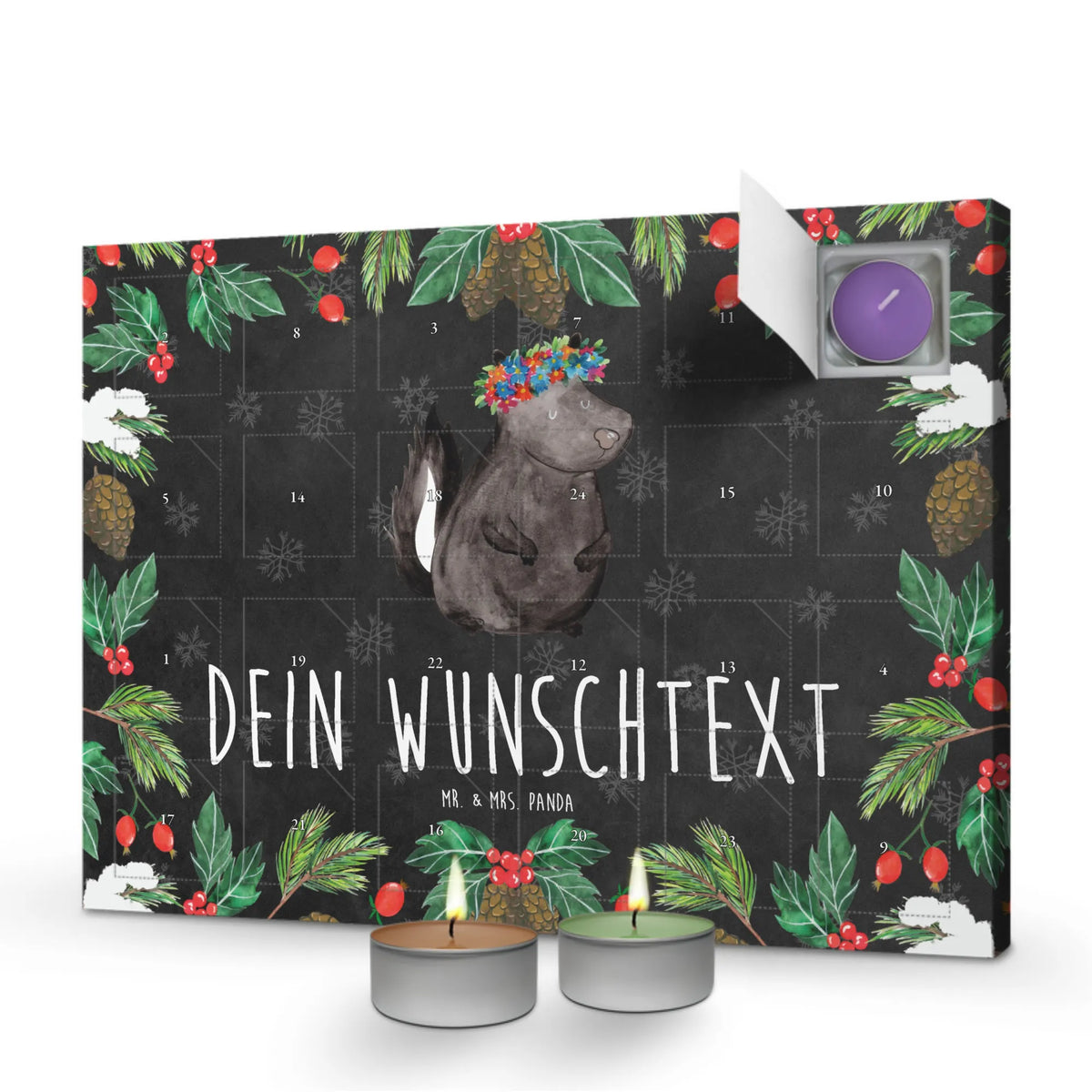 Personalisierter Duftkerzen Adventskalender Stinktier Mädchen Adventskalender Kerzen personalisiert, Personalisierter Kerzen Adventskalender, Kerzen Adventskalender personalisiert, Personalisierter Duftkerzen Adventskalender, Personalisierter Adventskalender Erwachsene, Adventskalender Duftkerzen personalisiert, Duftkalender personalisiert, Duftkerzen Adventskalender mit Namen, Duftkerzen Adventskalender personalisiert, Kerzen Adventskalender mit Namen, Kerzenkalender personalisiert, Adventskalender personalisiert mit Namen, Skunk, Stinktier, Raubtier, Stinki, Stinker, Namaste, Wildtier, Yoga