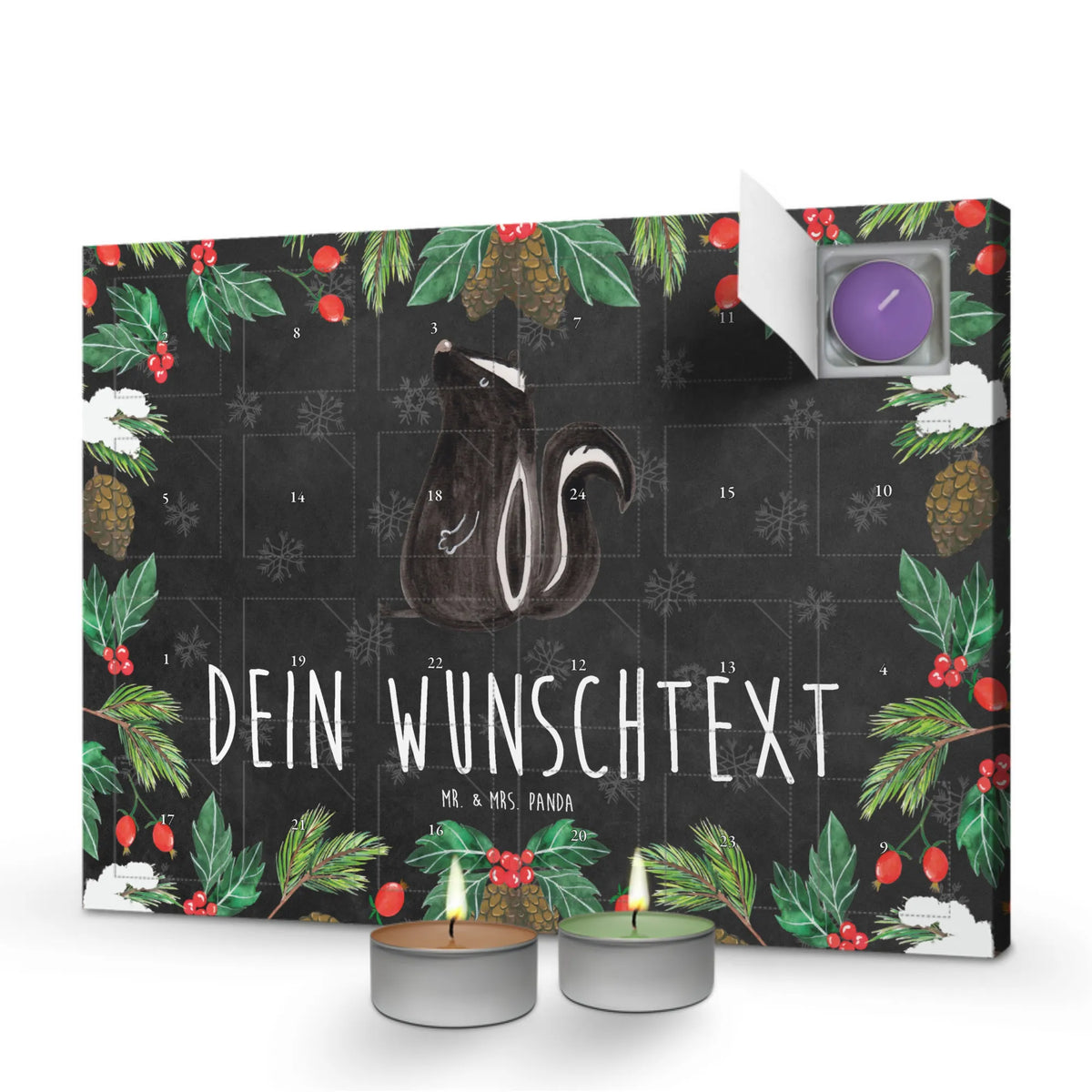 Personalisierter Duftkerzen Adventskalender Stinktier Sitzen Kerzen Adventskalender mit Namen, Adventskalender Duftkerzen personalisiert, Adventskalender personalisiert mit Namen, Kerzenkalender personalisiert, Duftkalender personalisiert, Duftkerzen Adventskalender personalisiert, Personalisierter Duftkerzen Adventskalender, Personalisierter Adventskalender Erwachsene, Adventskalender Kerzen personalisiert, Duftkerzen Adventskalender mit Namen, Kerzen Adventskalender personalisiert, Personalisierter Kerzen Adventskalender, Skunk, Stinktier, Wildtier, Büro, Raubtier, Spruch, Besserwisser, Recht, Stinker, Stinki