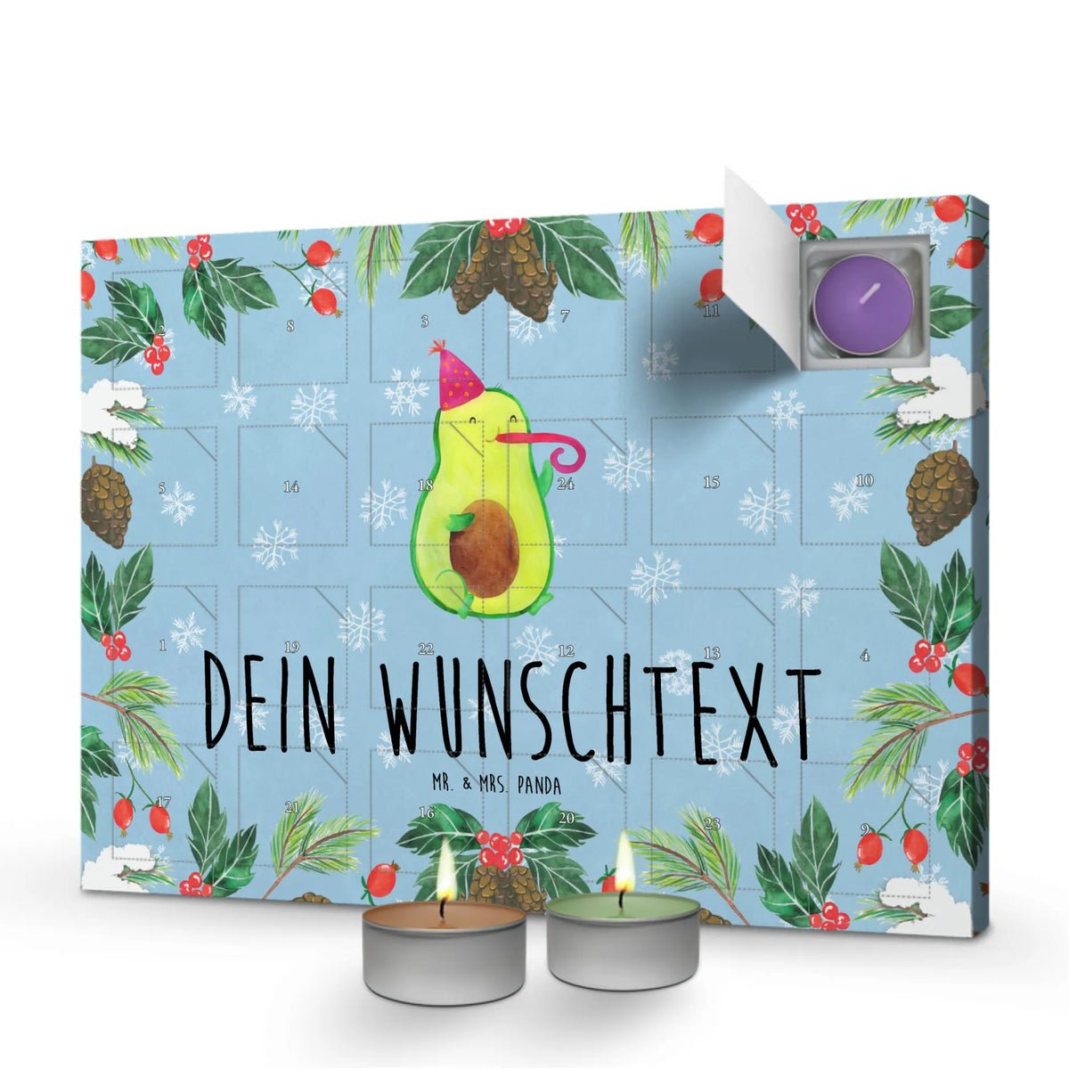 Personalisierter Duftkerzen Adventskalender Avocado Feier
