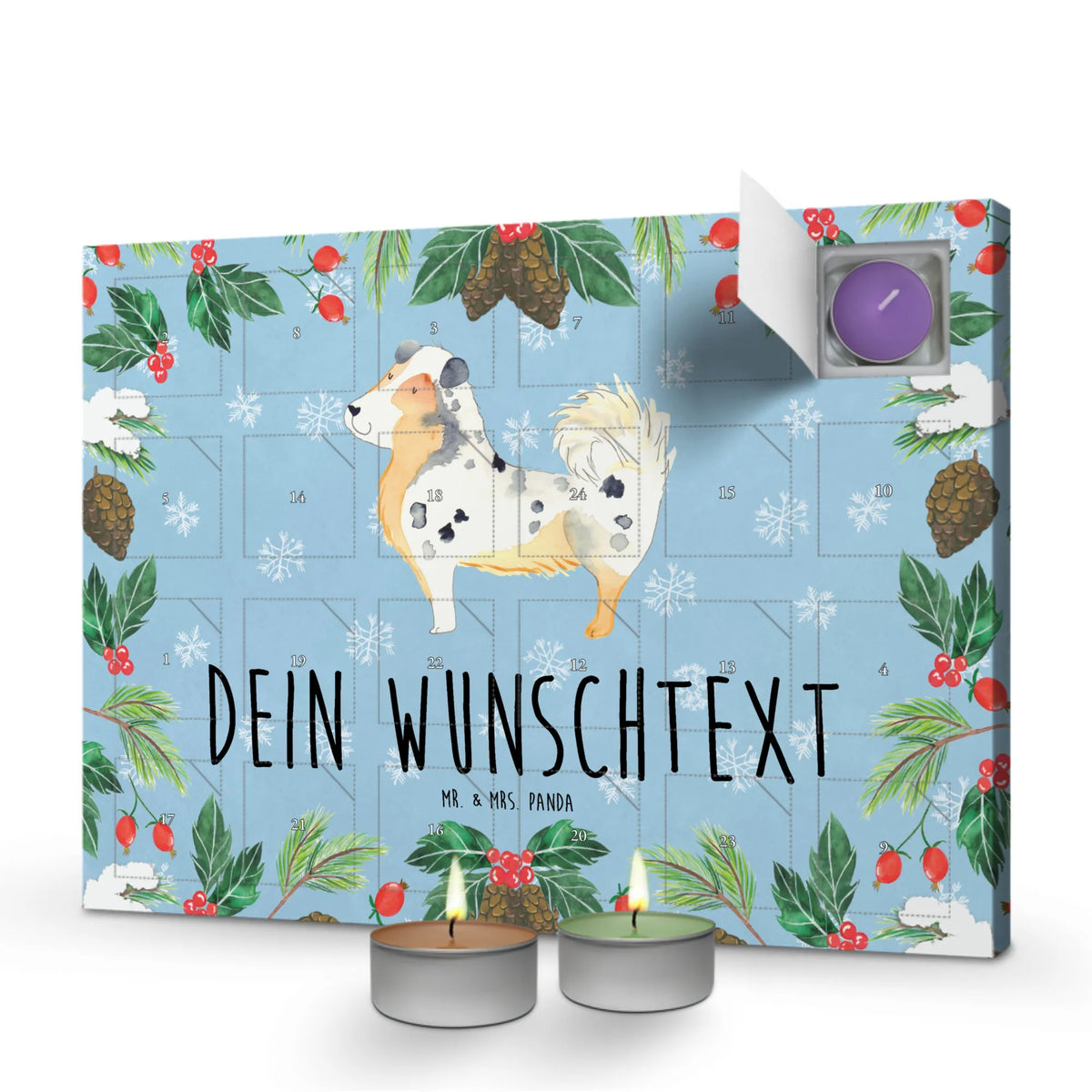 Personalisierter Duftkerzen Adventskalender Hund Australien Shepherd