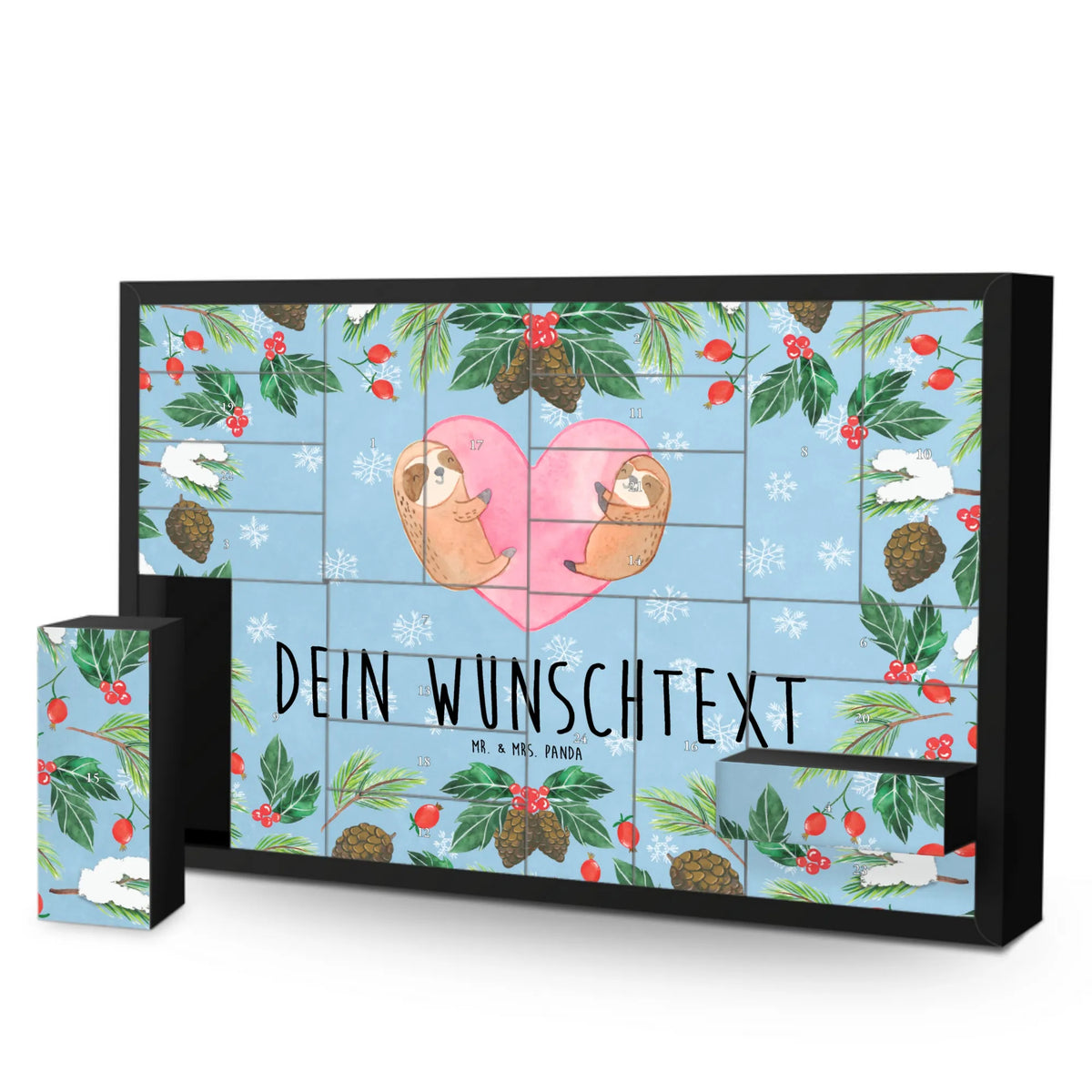 Personalisierter Befüllbarer Adventskalender Faultiere Herz