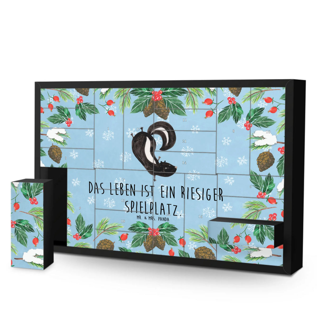 Fillable advent calendar skunk handstand