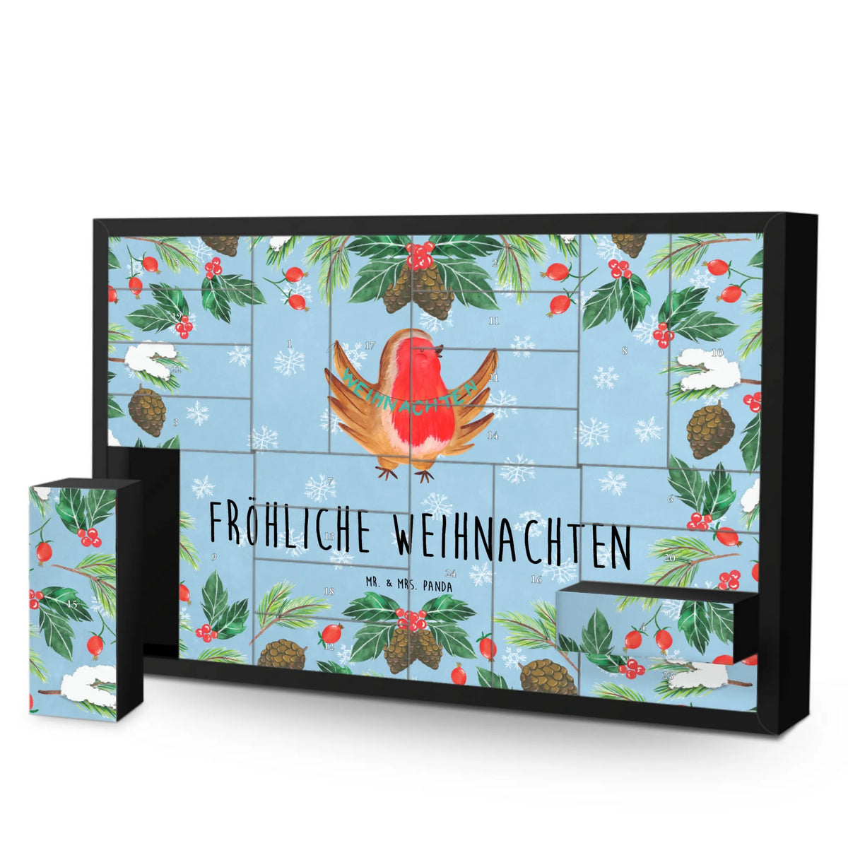 Fillable advent calendar robin Christmas
