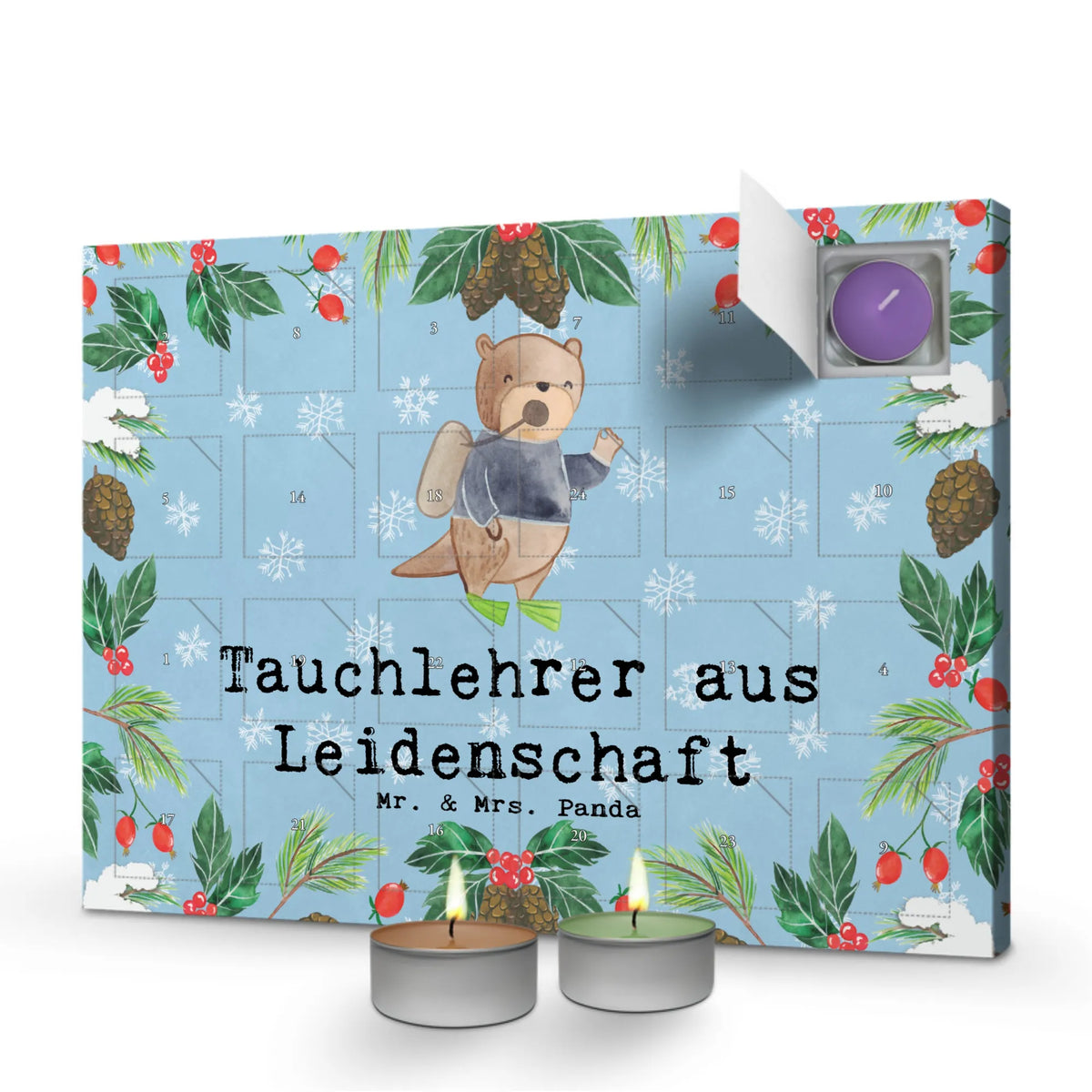 Scented candle advent calendar Dive Instructor passion gift, gift idea, best, farewell gift, passing exam, anniversary, retirement, promotion, job start, sayings, funny, profession