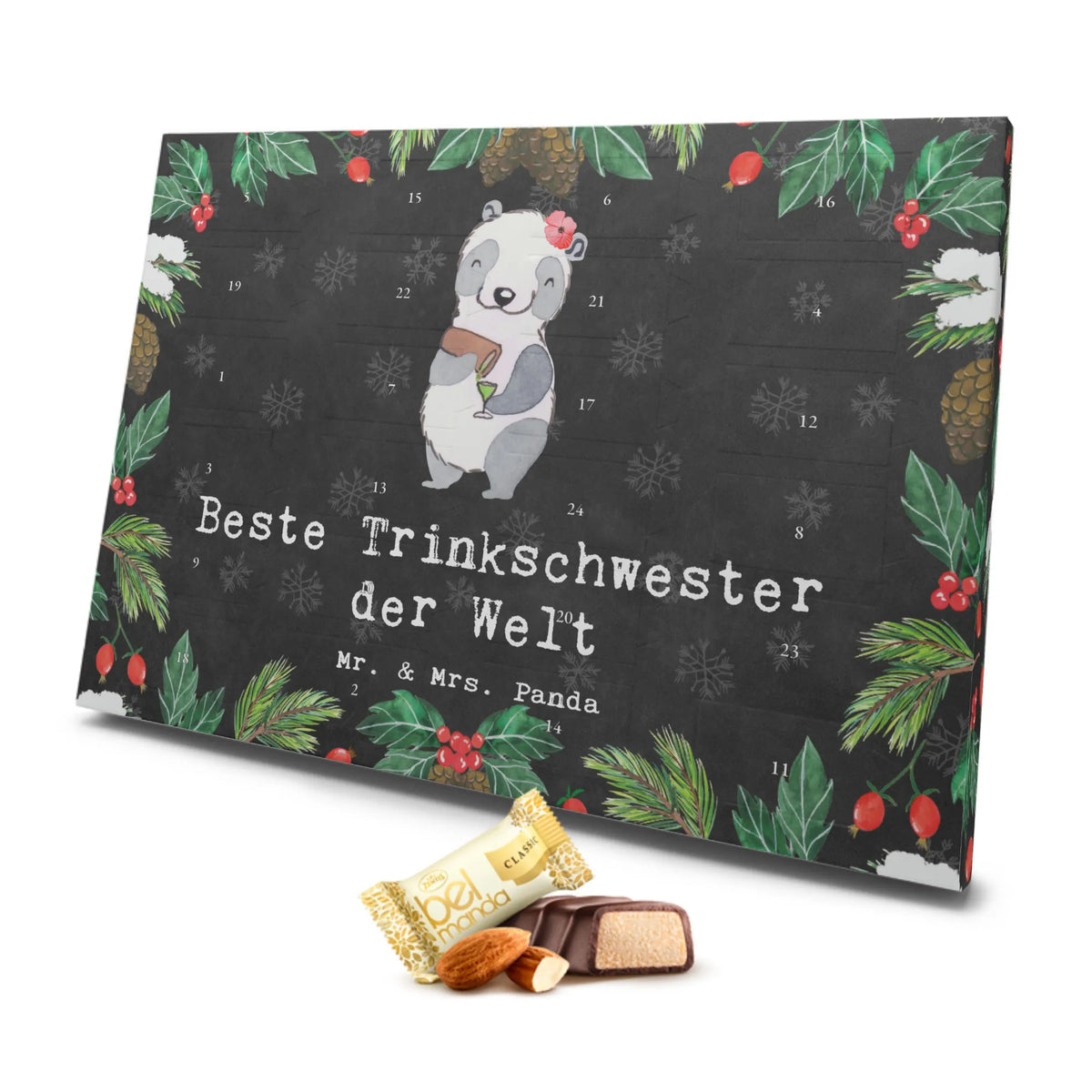 Marzipan Adventskalender Panda Beste Trinkschwester der Welt Marzipan Adventskalender, für, Dankeschön, Geschenk, Schenken, Geburtstag, Geburtstagsgeschenk, Geschenkidee, Danke, Bedanken, Mitbringsel, Freude machen, Geschenktipp, Wochenende, Party, Sister, Trinken, Trinkschwester, Kleinigkeit, Schwester, Alkohol, Bae, Freundin, Sister from another Mister, Saufschwester