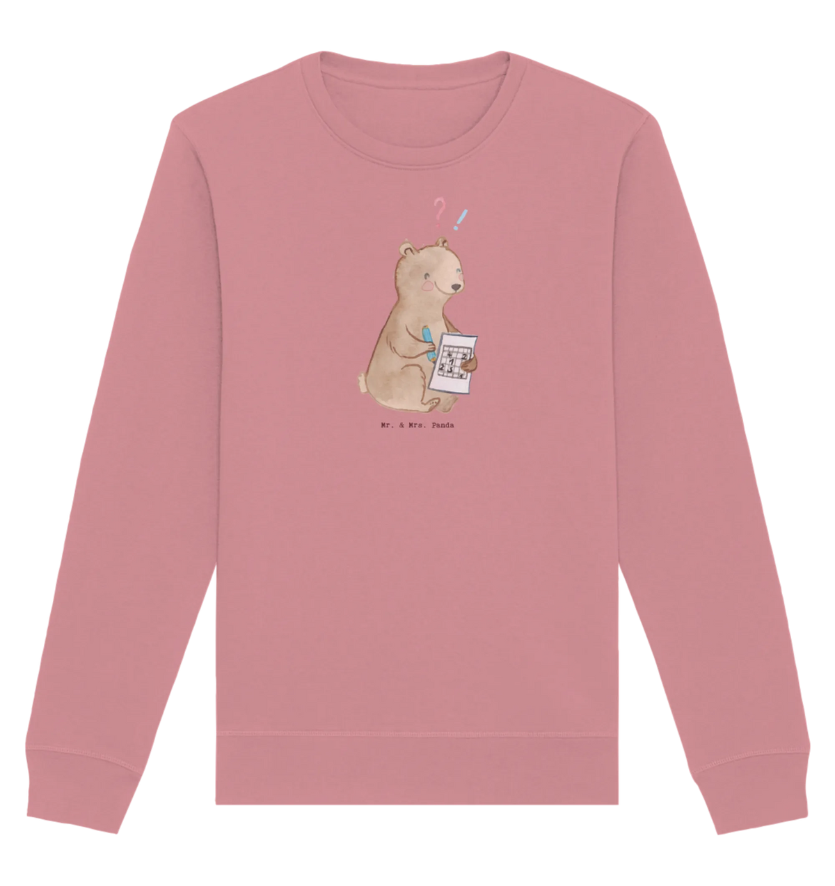 Organic Pullover bear solve riddles athlete, profit, award, Gift, thank you, giving, memory sports, riddles, Solving puzzles, solving crossword puzzles, memory training