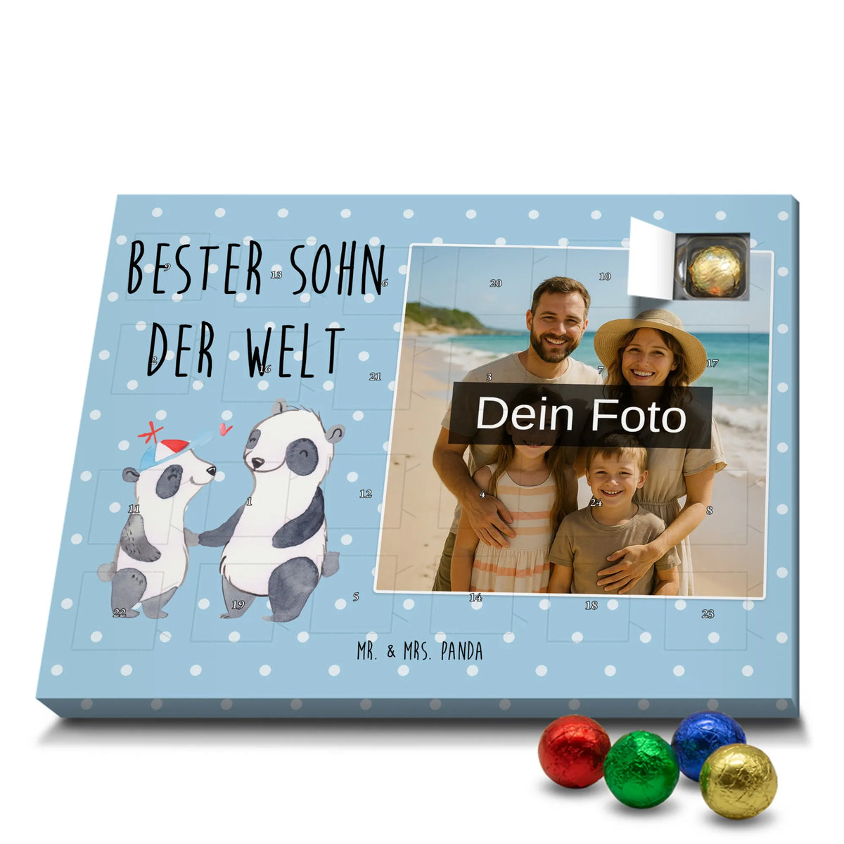 Personalisierter Schoko Foto Adventskalender Panda Bester Sohn der Welt|p:1848088|h:0383a22df4aa6be97d2f78d2499d2992