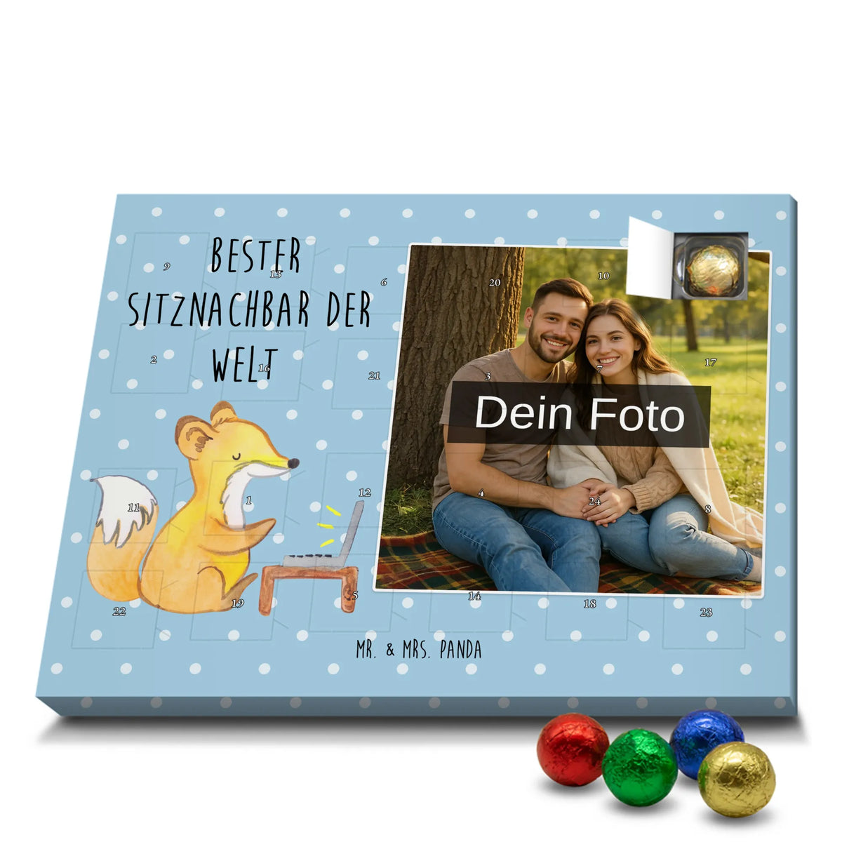 Personalisierter Schoko Foto Adventskalender Fuchs Bester Sitznachbar der Welt|p:1848095|h:7e963cd14c5c4937026a345670bb4755