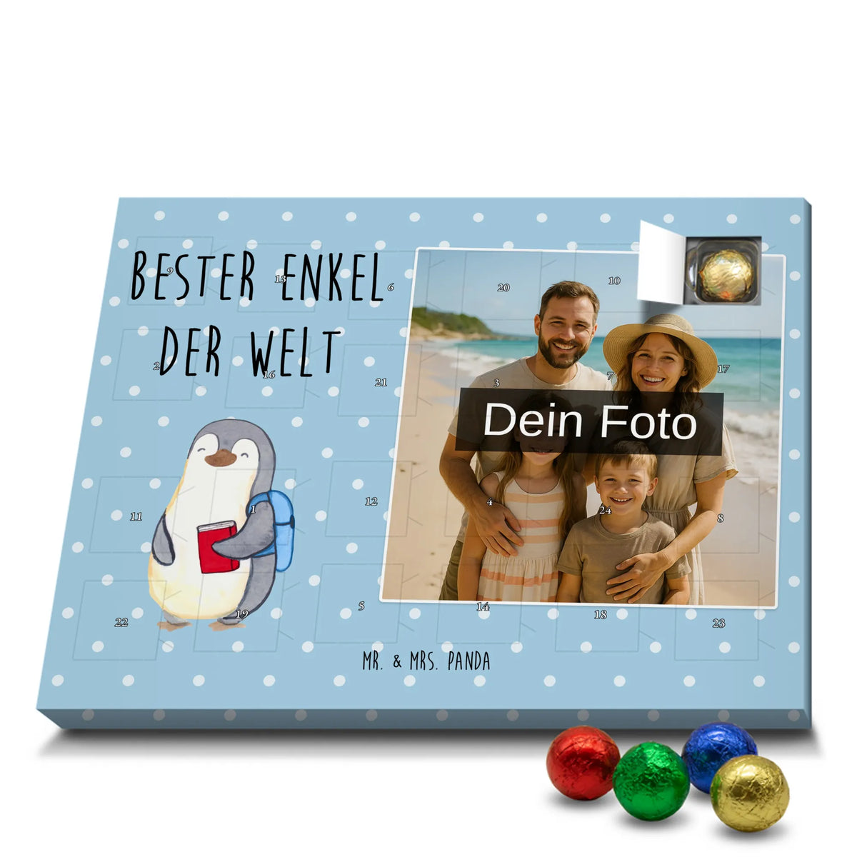 Personalisierter Schoko Foto Adventskalender Pinguin Bester Enkel der Welt|p:1848134|h:486262c7c64c80b62589cc36c16f5346