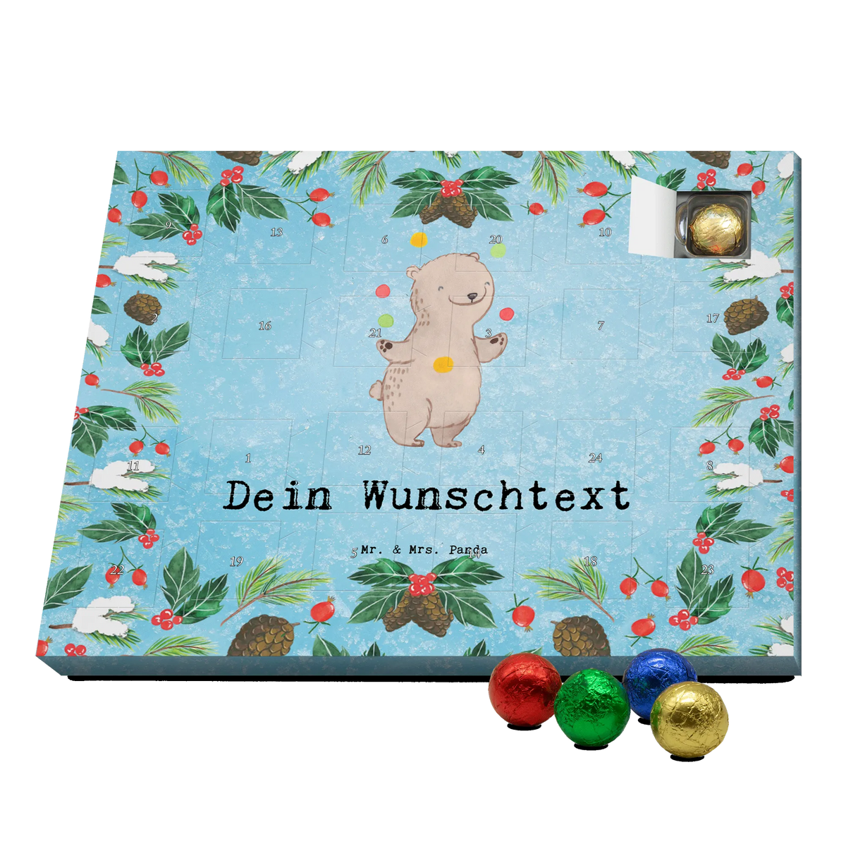 Personalisierter Schoko Adventskalender Bär Jonglieren Adventskalender personalisiert Schokolade, Schokoladenadventskalender personalisiert, Schoko Adventskalender mit Namen, personalisierbarer adventskalender, Individueller Schoko-Adventskalender, Personalisierter Adventskalender, Adventskalender Schokolade personalisiert, Personalisierter Adventskalender mit Schokolade, Schokolade Adventskalender personalisiert, Personalisierter Schokoladen-Adventskalender, personalisierter weihnachtskalender, adventskalender personalisiert, Weihnachtskalender mit Namen, Personalisierte Weihnachtskalender, Individualisierter Adventskalender, Namens-Adventskalender, Schoko Adventskalender personalisiert, Personalisierter Schoko-Adventskalender, Schokoladen Adventskalender personalisiert, weihnachtskalender personalisiert, Weihnachtskalender personalisierbar, Schoko-Adventskalender mit Namen, individueller adventskalender, Personalisierter Schoko Adventskalender, Personalisierter Adventskalender Schokolade, Schenken, Sport, Sportart, Geschenk, Hobby, Danke, Dankeschön, Auszeichnung, Gewinn, Sportler, Artistik, Zirkus, Jonglieren, Jongleur