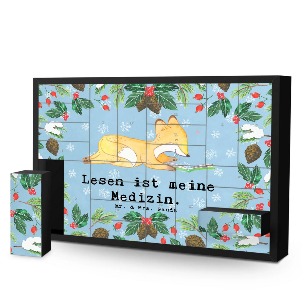 Befüllbarer Adventskalender Fuchs Lesen Kalender Zum Befüllen, Geschenkekalender, Diy Adventskalender, diy weihnachtskalender, selbstbefüllbarer adventskalender, Adventskalender, Bastel Adventskalender, Schachtel Adventskalender, Adventskalender Box, Adventskalender Schachtel, Weihnachtskalender, Leerer Adventskalender, Sportart, Hobby, Danke, Dankeschön, Sport, Auszeichnung, Schenken, Gewinn, Sportler, Geschenk, Bücherwurm, lesen, Bücher lesen