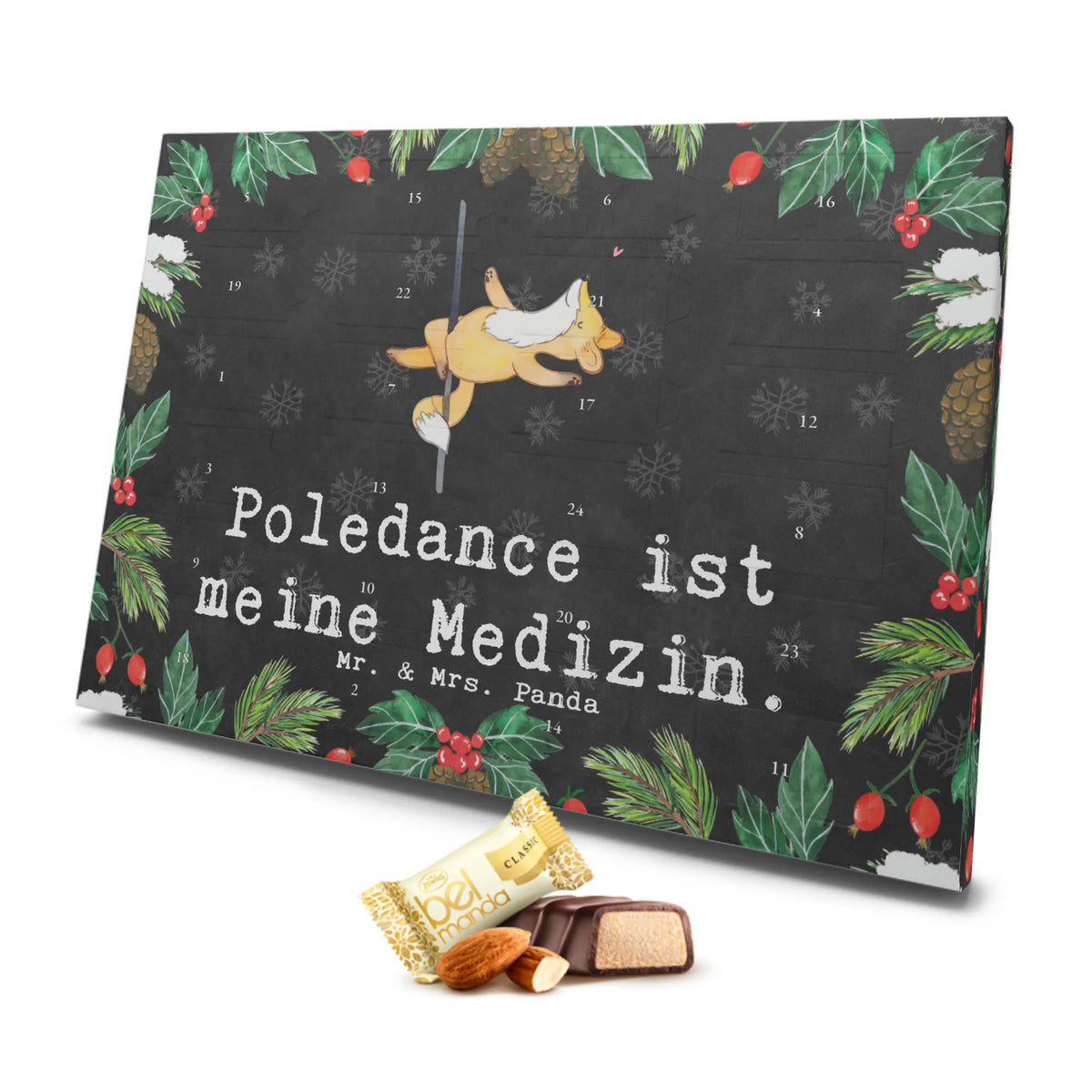 Marzipan Adventskalender Fuchs Poledance Marzipan Adventskalender, Geschenk, Sport, Sportart, Hobby, Schenken, Danke, Dankeschön, Auszeichnung, Gewinn, Sportler, Tanz, Tanzen, Pole Dance
