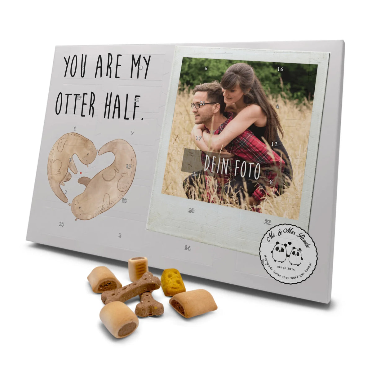 Personalisierter Hunde Foto Adventskalender Otter Herz Adventskalender mit Hundefoto, Foto-Weihnachtskalender Hund, Personalisierter Foto-Adventskalender, Adventskalender Hund mit Foto, Hundeadventskalender mit Foto, Fotokalender Hund, Otter, Fischotter, Seeotter, Verlobung, Liebesbeweis, Liebe, Hochzeitstag, Herz, Jahrestag, Gemeinsames Leben, Liebesgeschenk, Love You, Bessere Hälfte