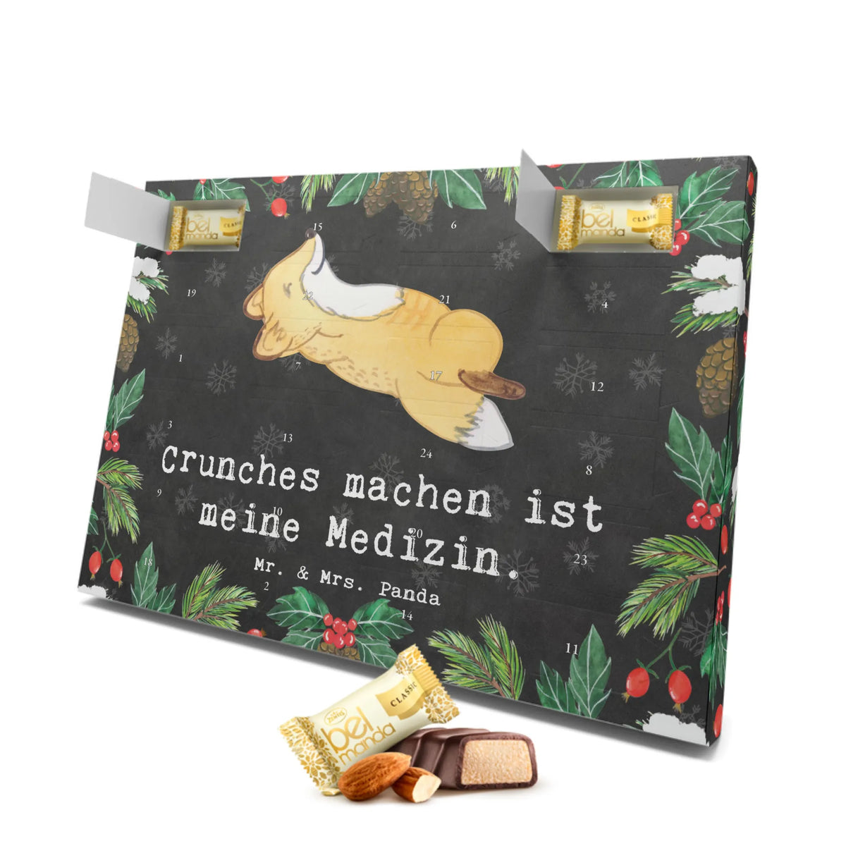 Marzipan Adventskalender Fuchs Crunches Marzipan Adventskalender, Geschenk, Sport, Sportart, Hobby, Schenken, Danke, Dankeschön, Auszeichnung, Gewinn, Sportler, Fitnessstudio, Crunches, Fitness, Bauchpressen
