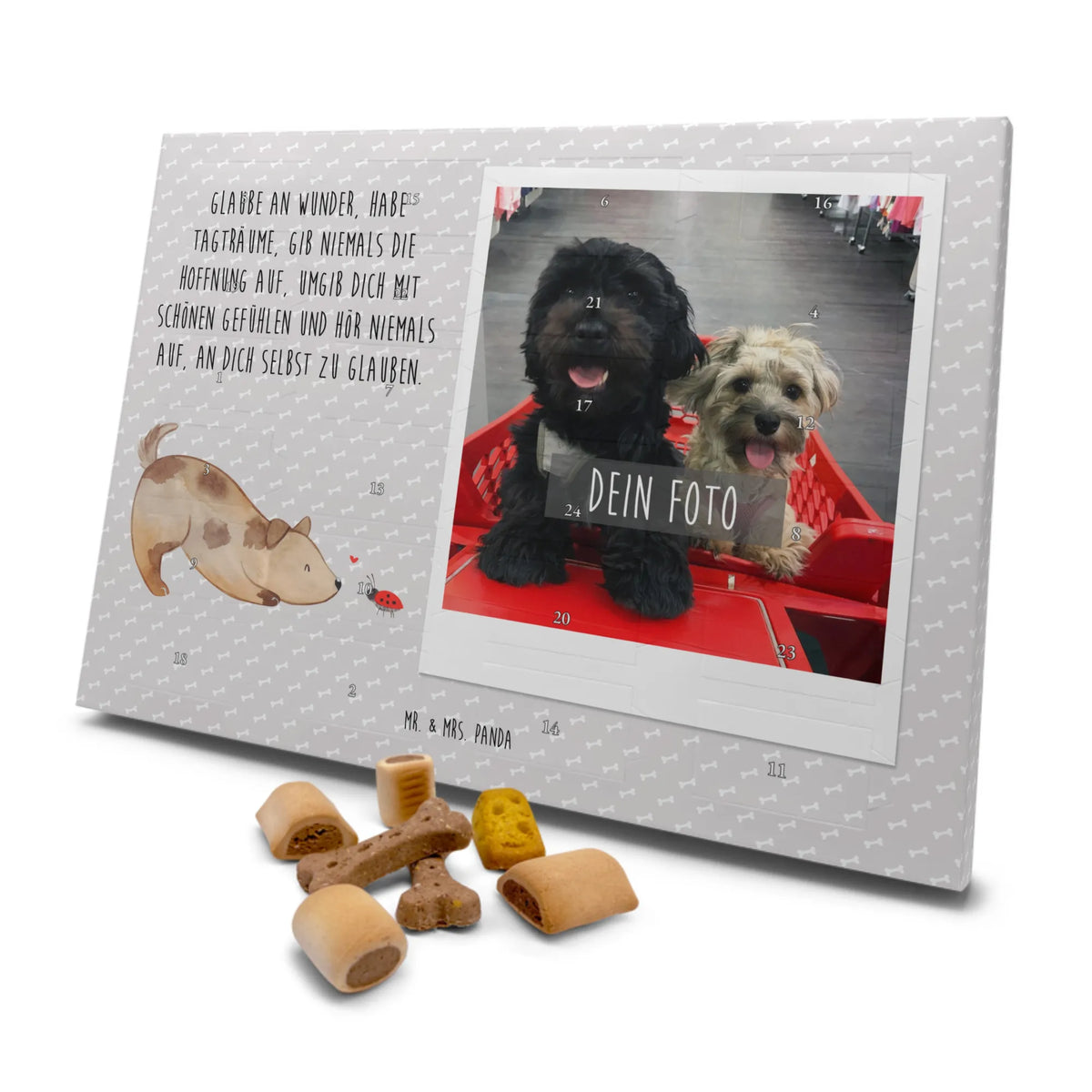 Personalisierter Hunde Foto Adventskalender Hund Marienkäfer Adventskalender Hund mit Foto, Adventskalender mit Hundefoto, Fotokalender Hund, Personalisierter Foto-Adventskalender, Hundeadventskalender mit Foto, Foto-Weihnachtskalender Hund, Sprüche, Hund, Hunderasse, Hundebesitzer, Hundemotiv, Haustier, Tierliebhaber, Hundespruch, Hunde, Marienkäfer, Mischling, Mischlinghund