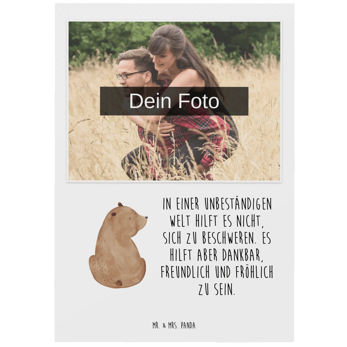 Personalized Photo Postcard bear shoulder look Personalisierte Foto Postkarte, grußkarte mit foto, Foto Postkarte, Foto Grußkarte, Fotokarte, personalisierte fotokarte, Postkarte Foto, Fotogrußkarte, Fotopostkarte, Postkarte mit Foto, Teddy, Bär, Teddybär, Bärenliebe, Weisheit, Bären, Weltansicht, Motivation, Selbstachtung
