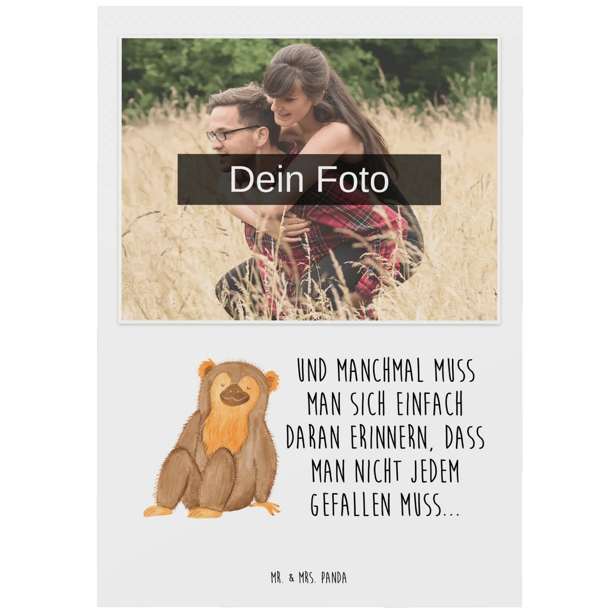 Personalized Photo Postcard Monkey Africa, self-love, self-confidence, self-esteem, monkey, respect, monkeys