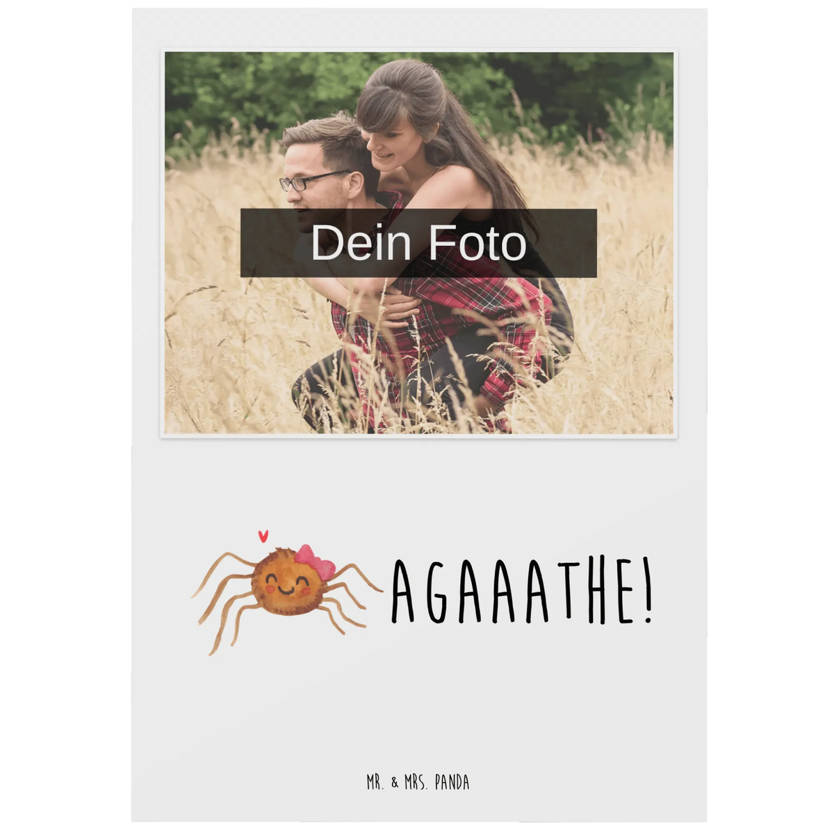Personalisierte Foto Postkarte Spinne Agathe Freude Personalisierte Foto Postkarte, Postkarte mit Foto, grußkarte mit foto, personalisierte fotokarte, Foto Grußkarte, Fotopostkarte, Postkarte Foto, Fotogrußkarte, Foto Postkarte, Fotokarte, Spinne Agathe, Spinne, Agathe, Videos, Merchandise, Trend, Viraler Hit, Viral, Beliebte Spinne