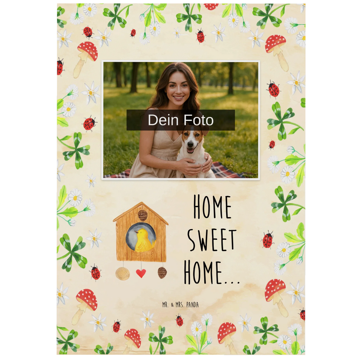 Personalized Photo Postcard birdhouse Home card, gift ideas, gifts, small animals, cute, cute animal motives, hand drawn, funny sayings, good mood, special gifts, animal lover, moving in, moving out, birdhouse, house building, bird, gift, moving gift