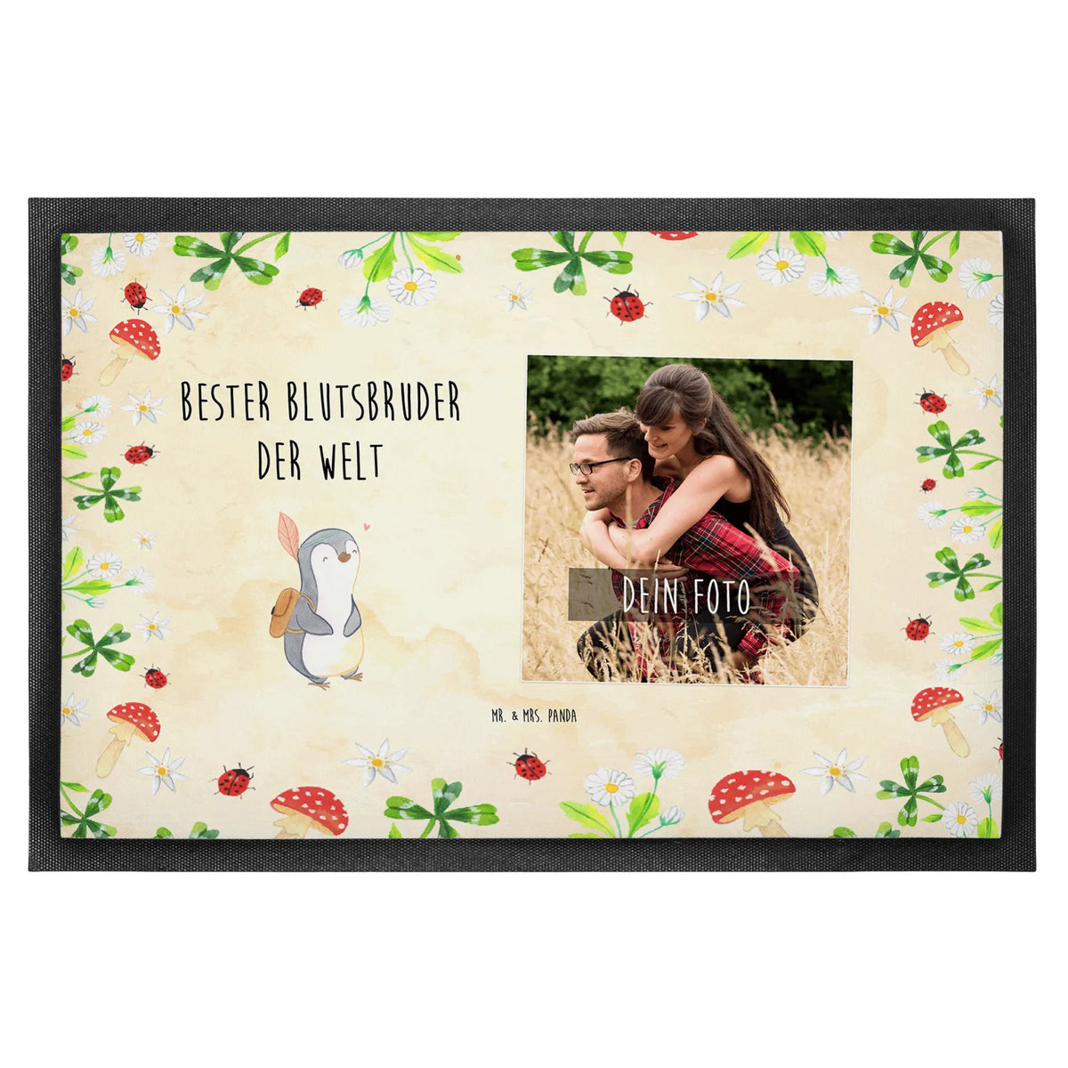 Personalizowana mata wejściowa ze zdjęciem pingwin Najlepszy brat krwi na świecie Urodziny, Prezent, Dziękuję, Pomysł na prezent, dla, Wręczyć, Prezent urodzinowy, Podziękować, Upominek, Sprawić radość, Tip na prezent