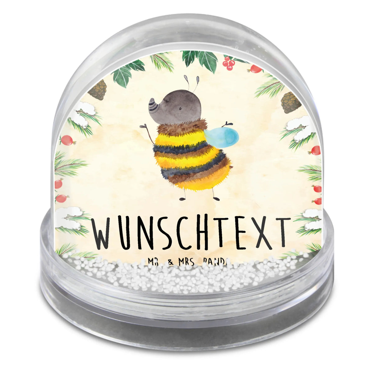 Personalized Snow Globe bumblebee fluffy card, gift ideas, gifts, small animals, cute, cute animal motives, hand drawn, funny sayings, good mood, special gifts, animal lover, Flower, Fluffy, Nature, Bumblebee