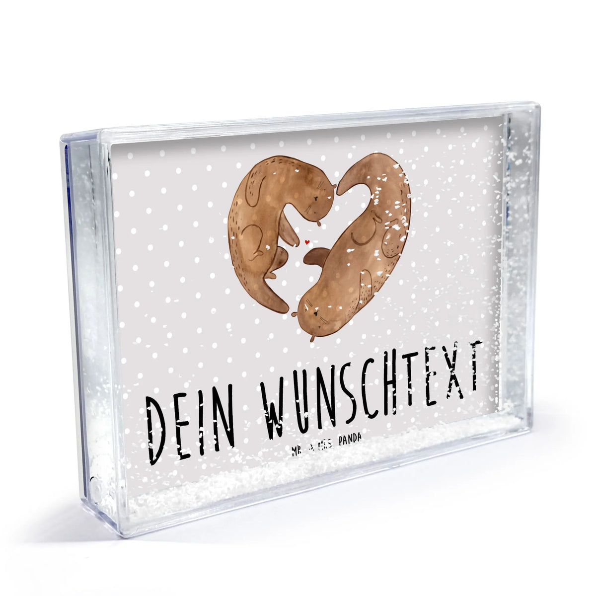 Personalisierter Schüttelrahmen Otter Herz Otter, Fischotter, Seeotter, Liebesbeweis, Herz, Love You, Gemeinsames Leben, Hochzeitstag, Jahrestag, Liebesgeschenk, Liebe, Bessere Hälfte, Verlobung