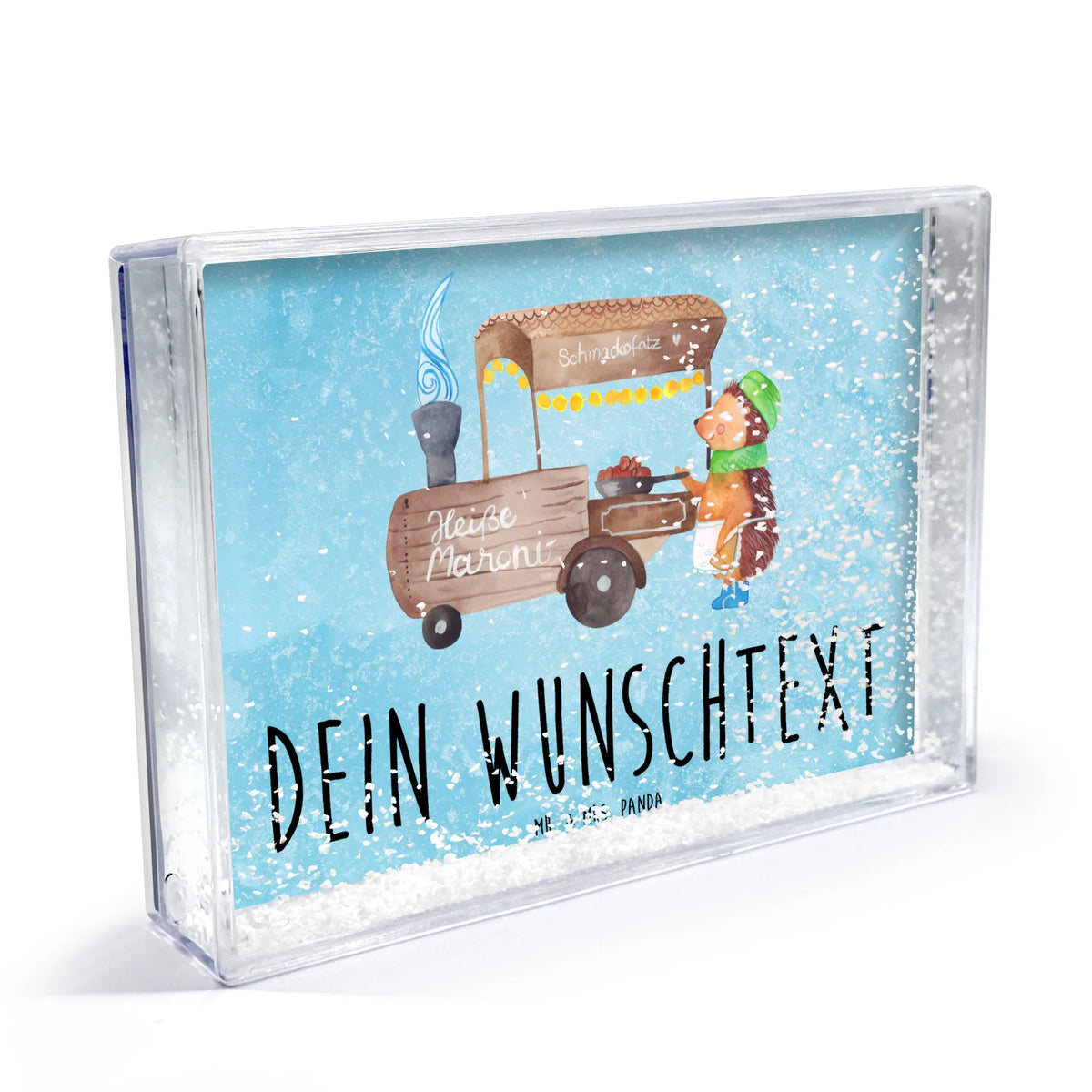 Personalisierter Schüttelrahmen Igel Maronen Winter, Advent, Heiligabend, Wintermotiv, Weihnachten, Weihnachtsdeko, Nikolaus, Duft, Kastanien, Maronen, Weihnachtsmarkt