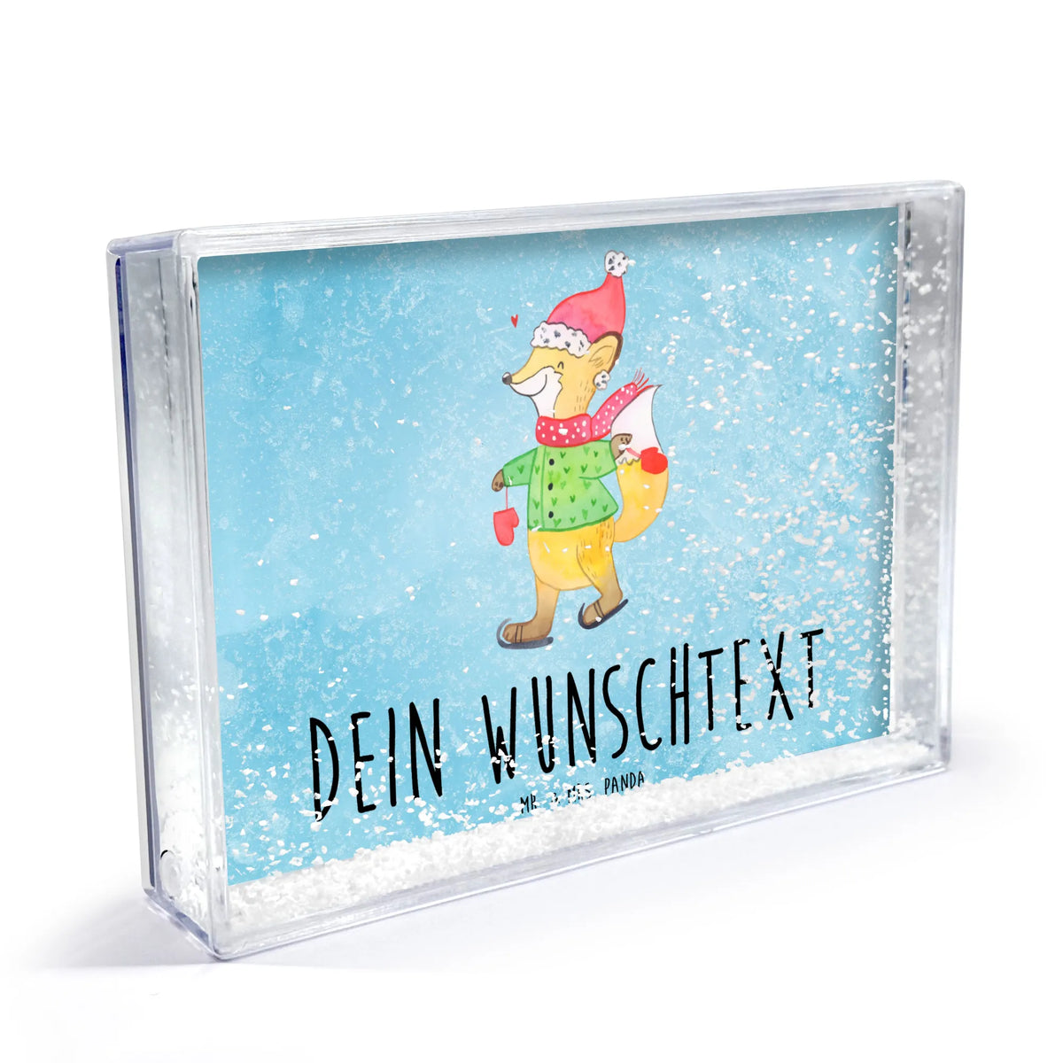 Personalisierter Schüttelrahmen Fuchs  Schlittschuhe Weihnachten, Winter, Weihnachtsdeko, Nikolaus, Advent, Heiligabend, Wintermotiv, Tannenbaum, Weihnachtsbaum, Weihnachtsmann, Weihnachtszeit, Weihnachtstage