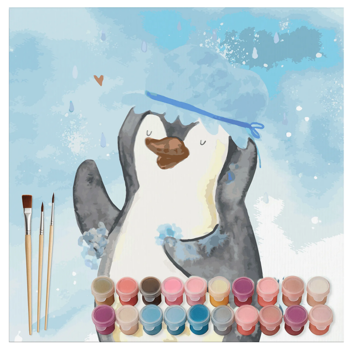 Malen nach Zahlen Pinguin Duschen Motiv Malen nach Zahlen Leinwand, Malen nach Zahlen Bild, Acryl Malen nach Zahlen, malen mit zahlen, malen nach zahlen set, malerei nach zahlen, kreativ set, malset, leinwand malset, acrylmalerei set, leinwand malerei, DIY Malen nach Zahlen, diy set, Malen nach Zahlen, acryl malset, Zahlenbild, Pinguin, Neuanfang, Lebensmotto, glücklich sein, Pinguine, Duschen, Neustart, Motivation, Dusche
