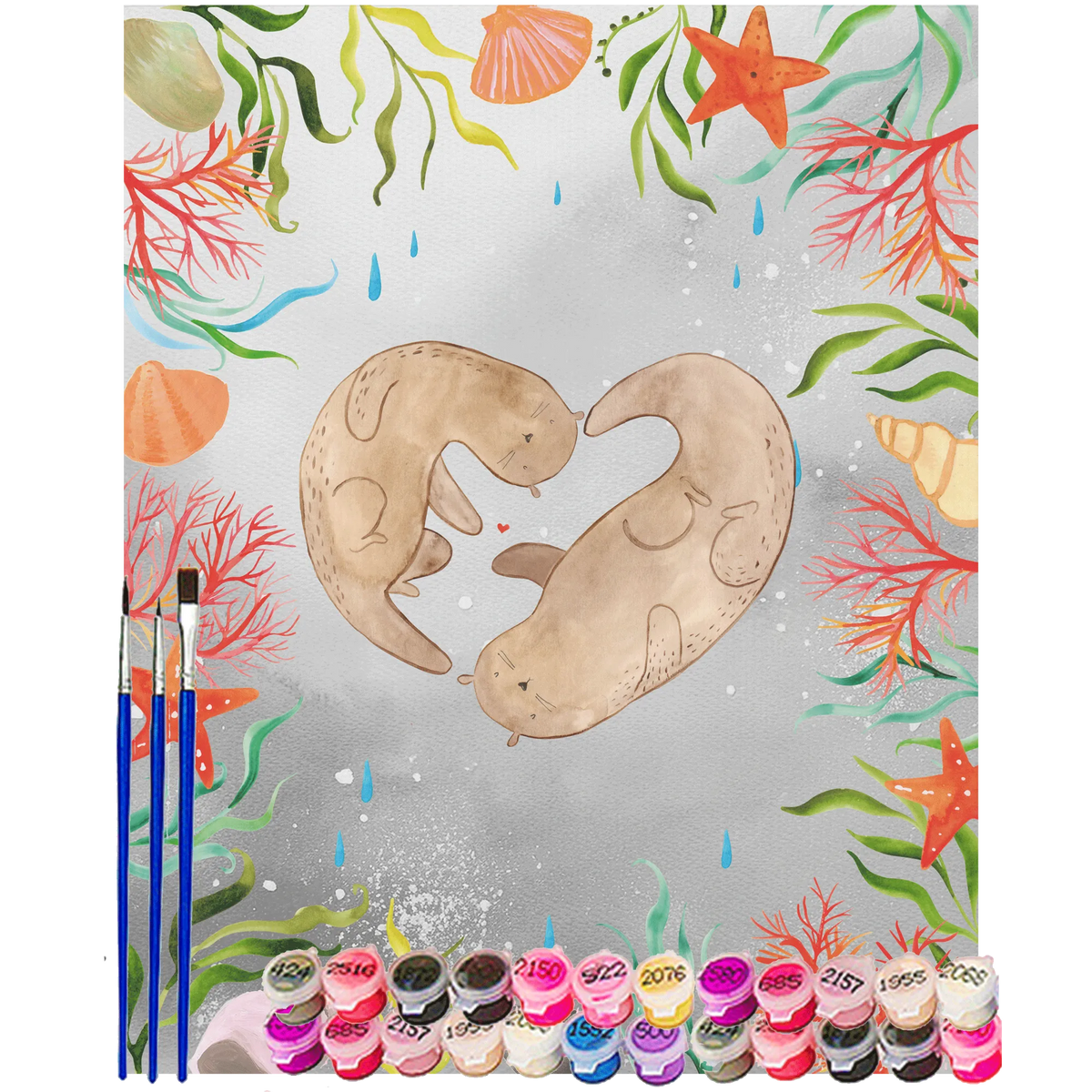 Malen nach Zahlen Otter Herz diy set, Malen nach Zahlen Bild, leinwand malerei, kreativ set, Acryl Malen nach Zahlen, malerei nach zahlen, leinwand malset, Zahlenbild, malen mit zahlen, acryl malset, DIY Malen nach Zahlen, Malen nach Zahlen, malen nach zahlen set, acrylmalerei set, malset, Malen nach Zahlen Leinwand, Otter, Seeotter, Fischotter, Love You, Herz, Liebesbeweis, Bessere Hälfte, Liebesgeschenk, Liebe, Gemeinsames Leben, Hochzeitstag, Verlobung, Jahrestag