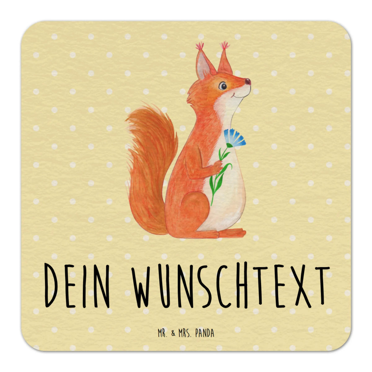 Personalized Beer Coaster Squirrel flower animal lover, special gifts, good mood, funny sayings, hand drawn, cute animal motives, small animals, cute, card, gift ideas, gifts, laughter, positive saying, saying decoration, Squirrel, happy saying, fun, motivation sayings, motivation pictures