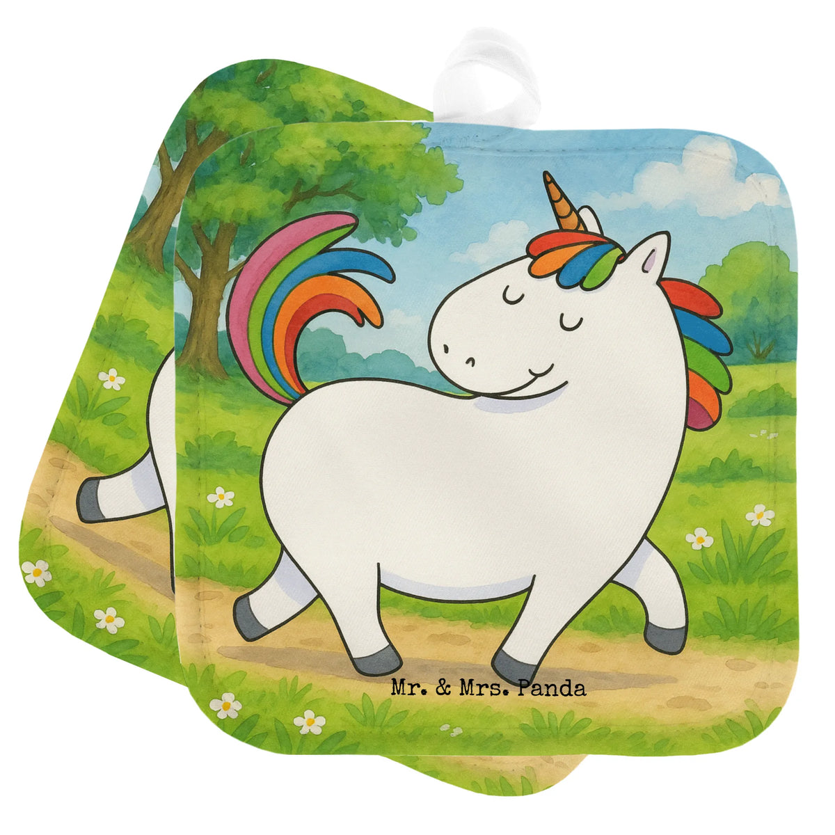 2er Set Topflappen  Einhorn Stolzieren Design 2er Set Topflappen, Topflappen im Doppelpack, Topflappen, Topflappenset, topfhalter, Topflappen Set, Ofenlappen, Kochlappen, Doppel Topflappen, Topfuntersetzer, Topflappen 2er Set, Zwei Topflappen, Einhorn, Einhorn Deko, Einhörner, Unicorn, Pferd, Anders, Stolz, Reiten, Bunt, Geschenk, Reiter, Freundin