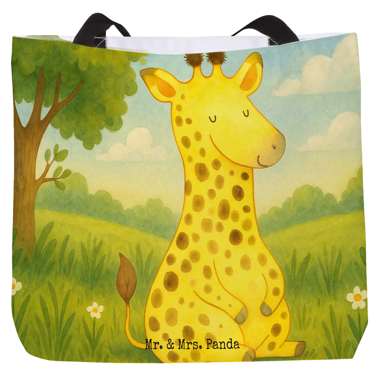 Shopper Giraffe Zufrieden Design Shopper Tasche, Urlaubstasche, Büchertasche, Alltagstasche, Pandatasche, Einkaufstasche, studententasche, XL Tasche, Stoffbeutel, Laptoptasche, Schultasche, XXL Tasche, Tragebeutel, Tragetasche, Henkeltasche, Beutel, City-Shopper, Schulbeutel, Stofftasche, Tasche, Statement-Tasche, Strandtasche, Unitasche, Freizeittasche, Reisetasche, Tote Bag, Afrika, Wildtiere, Giraffe, Abenteuer, Glück, Zufrieden