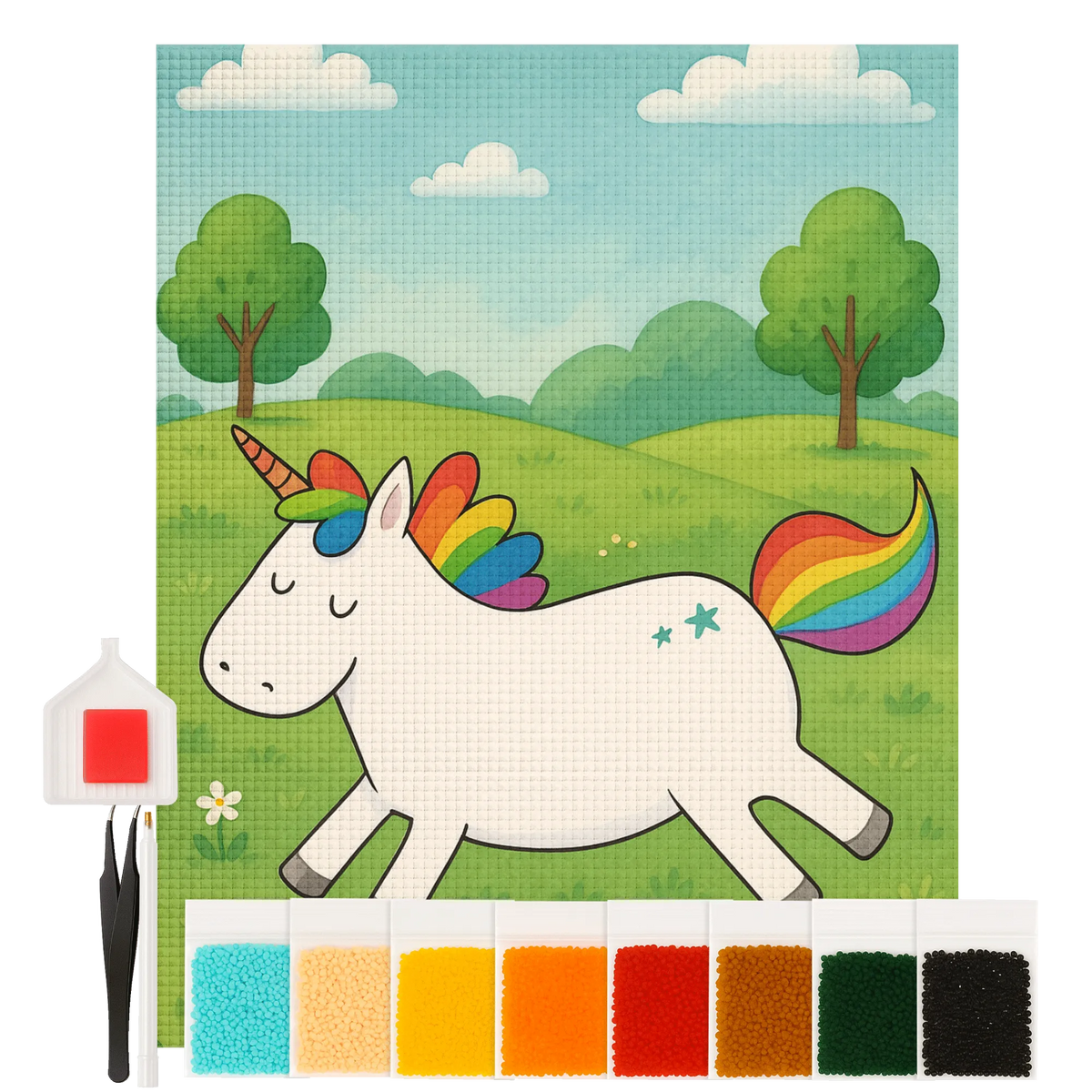 Diamond Painting Einhorn Happy Design