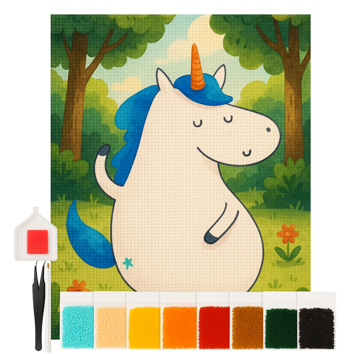 Diamond Painting Einhorn Mann Design