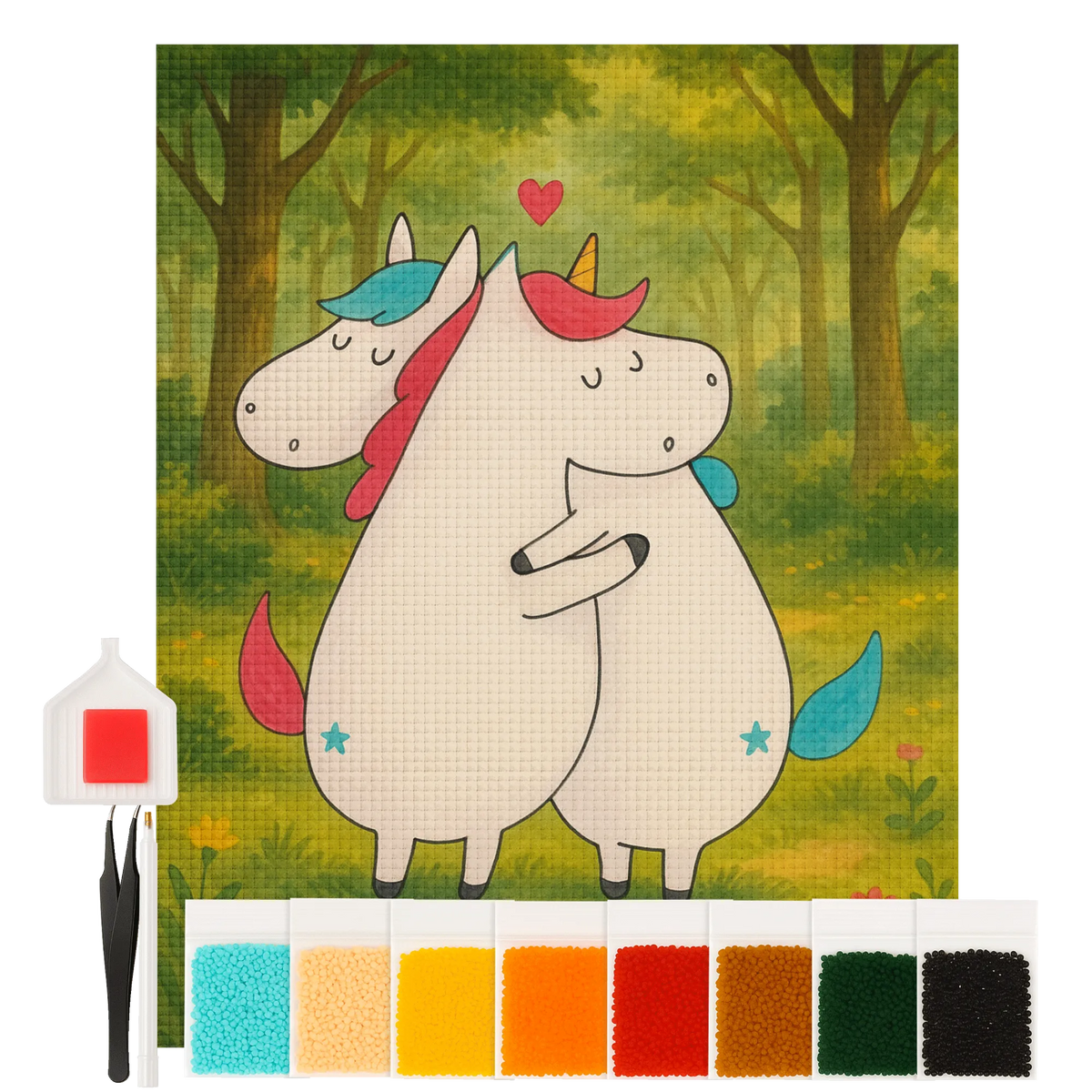 Diamond Painting Einhorn Mitteilung Design