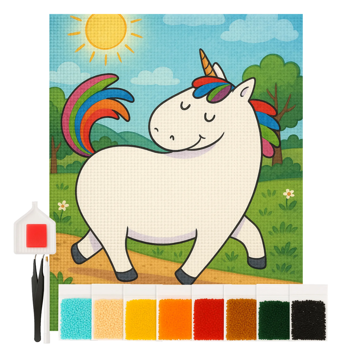 Diamond Painting Einhorn Stolzieren Design