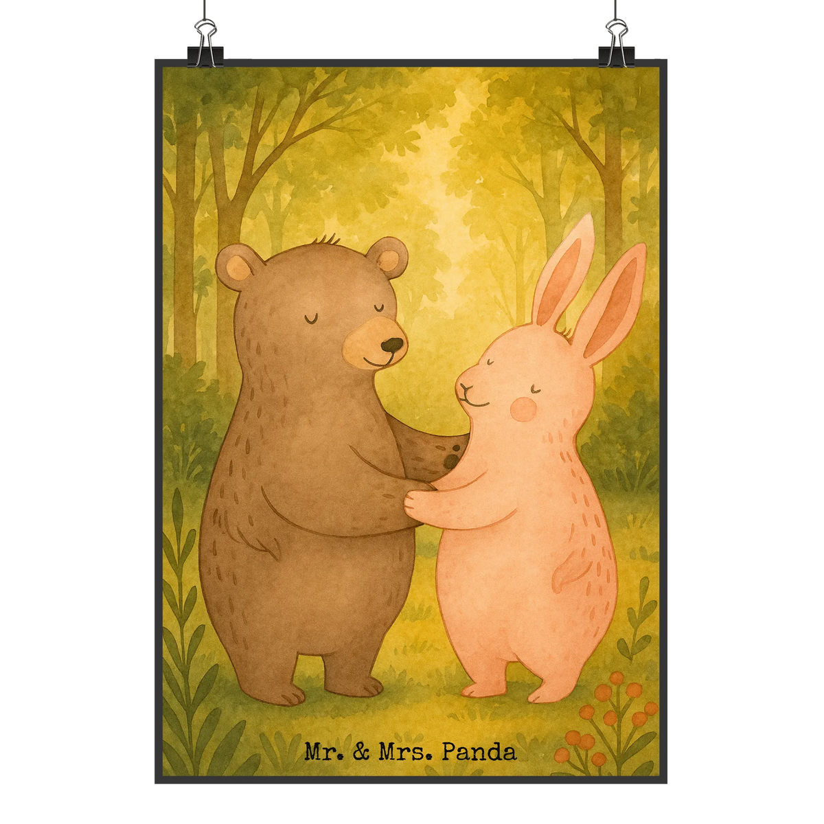 Bild Bär und Hase Umarmen Design Design Poster, Wandschmuck, Panda Poster, Wandbild, Designposter, wanddruck, Posterdruck, Mr. & Mrs. Panda Poster, Wanddekoration, grafikposter, Deko Poster, wanddeko, kunstdruck poster, Bild, kunstposter, Plakat, typografie poster, Poster, wandkunst, drucke, Wandposter, Kunstdruck, Deko Bild, Wanddeko Bild, Liebe, Heiratsantrag, Freund, Partner, Liebesgeschenk, Freundin, Jahrestag, Verlobung, Ehemann, Ehefrau, Hocheitstag, Heiraten, Bär, Best Friends, Bärchen, Freunde, Hase, Bester Freund
