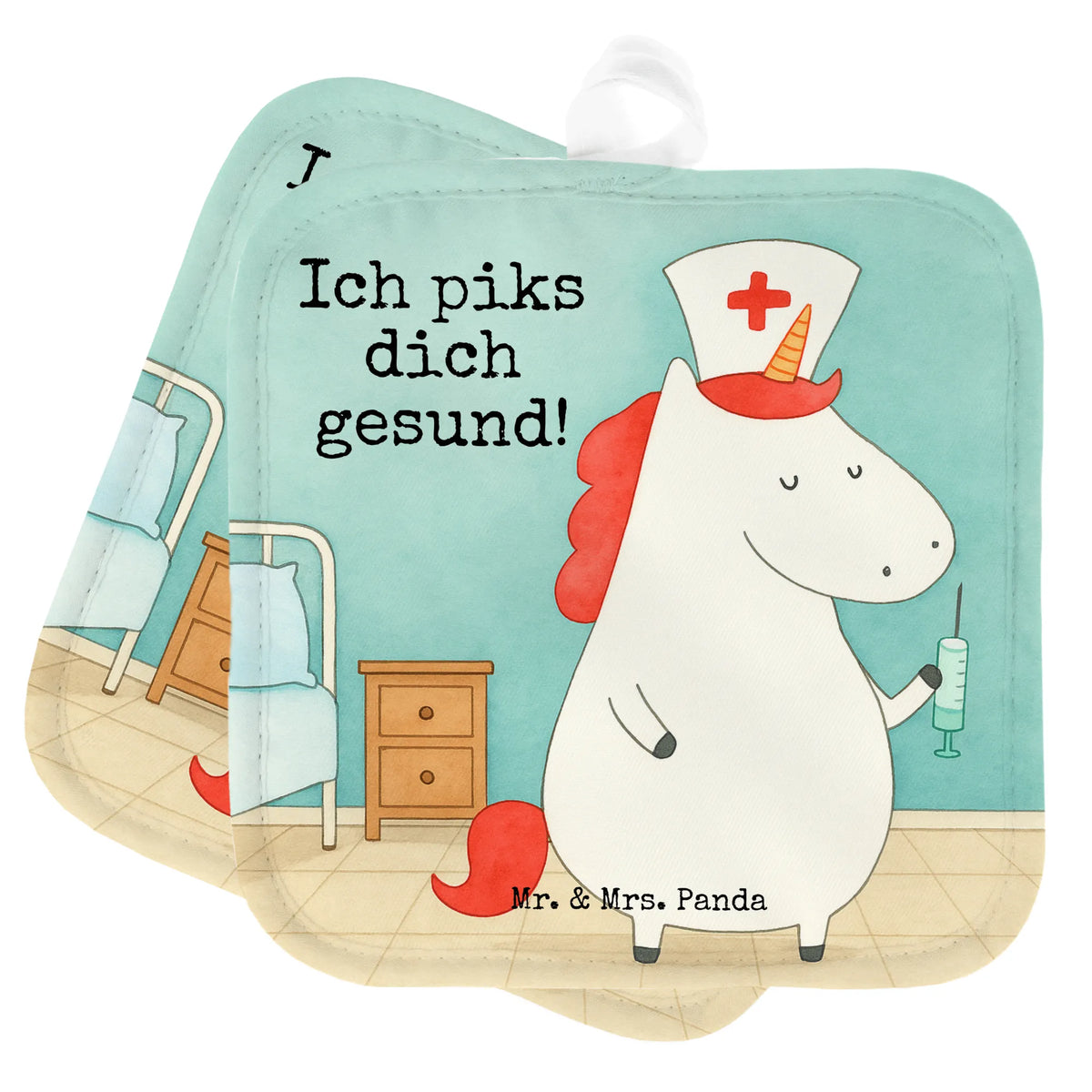 2er Set Topflappen  Einhorn Krankenschwester Design Topflappen im Doppelpack, Zwei Topflappen, Topflappen Set, Doppel Topflappen, Topflappen 2er Set, 2er Set Topflappen, Topfuntersetzer, Kochlappen, Ofenlappen, Topflappen, topfhalter, Topflappenset, Unicorn, Einhorn, Einhörner, Einhorn Deko, Krankenschwester Dankeschön, Krankenschwester Geschenk, Krankenpflegerin, Ärztin Geschenk, Krankenpfleger Geschenk, Krankenhaus